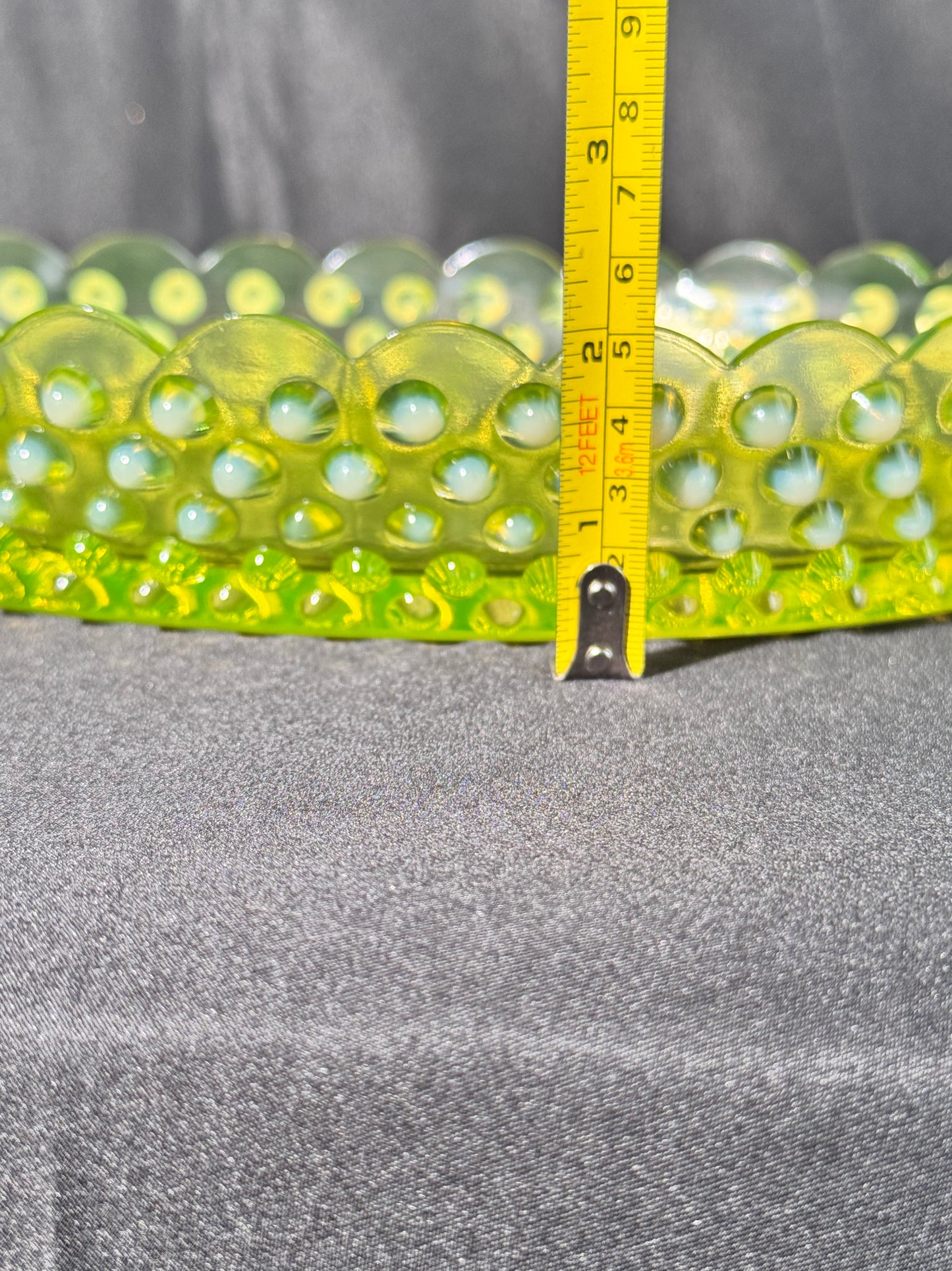 Uranium- Fenton- Hobnail- Oval Serving Dish- Topaz Opalescent
