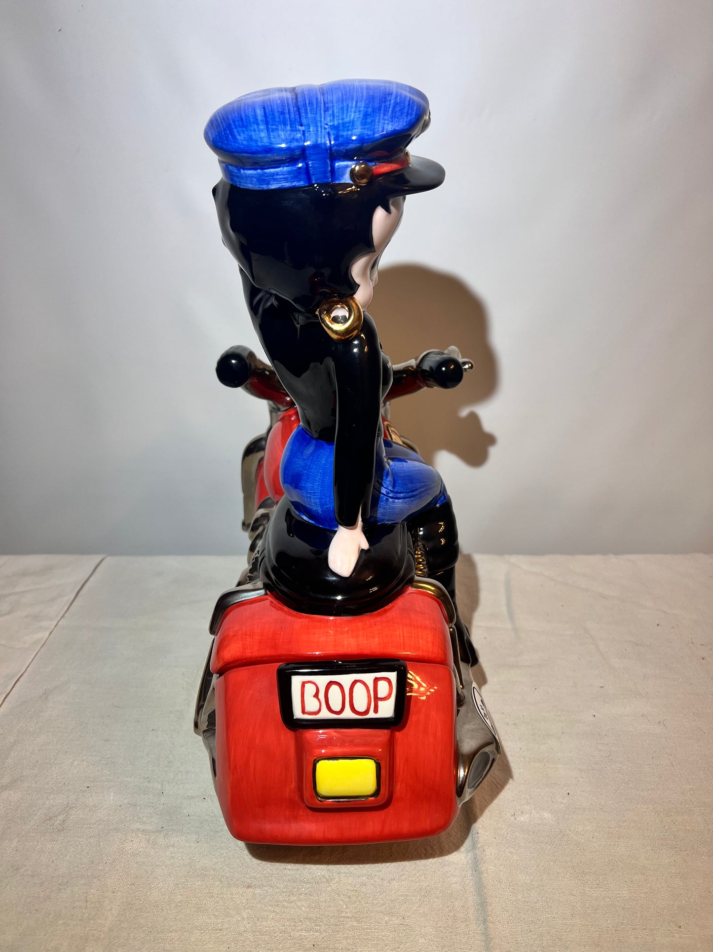 Betty Boop - 14” x 14” x7” Cookie Jar - “Biker” - Clay Art - 2000 - South San Francisco
