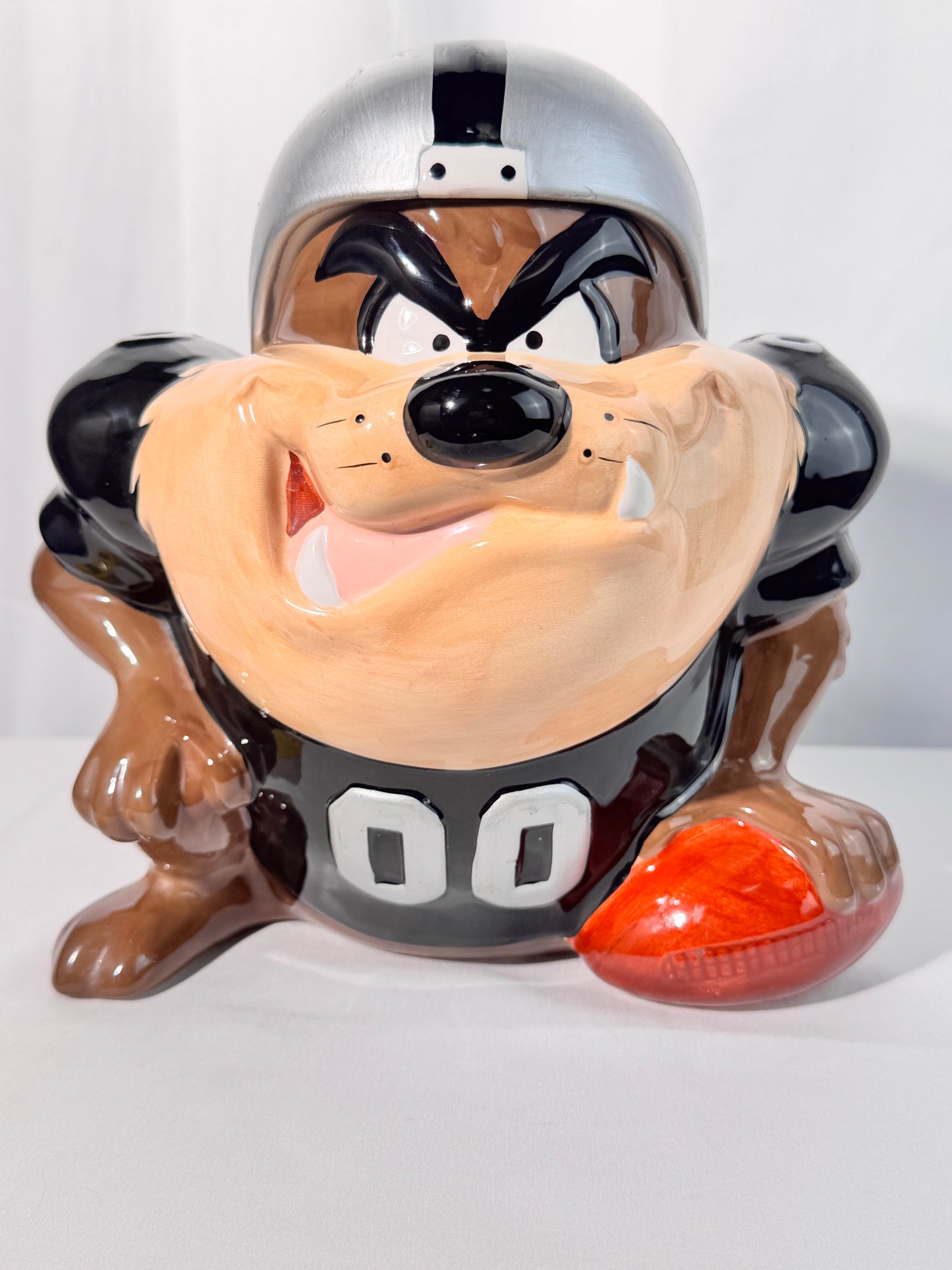 Team NFL - Taz - Raiders- Cookie Jar - 1994- Warner Brothers- Looney Tunes