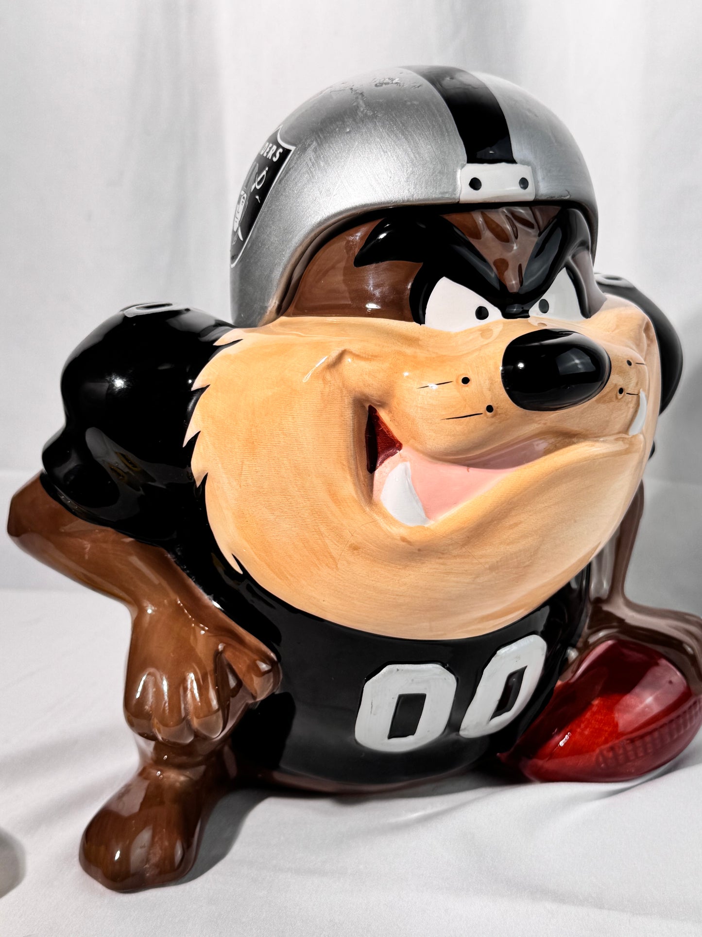 Team NFL - Taz - Raiders- Cookie Jar - 1994- Warner Brothers- Looney Tunes