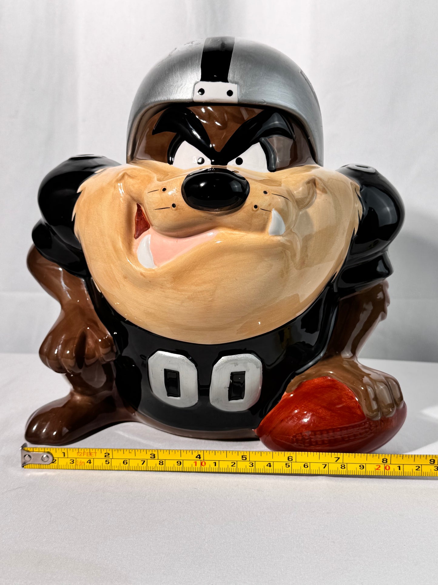 Team NFL - Taz - Raiders- Cookie Jar - 1994- Warner Brothers- Looney Tunes