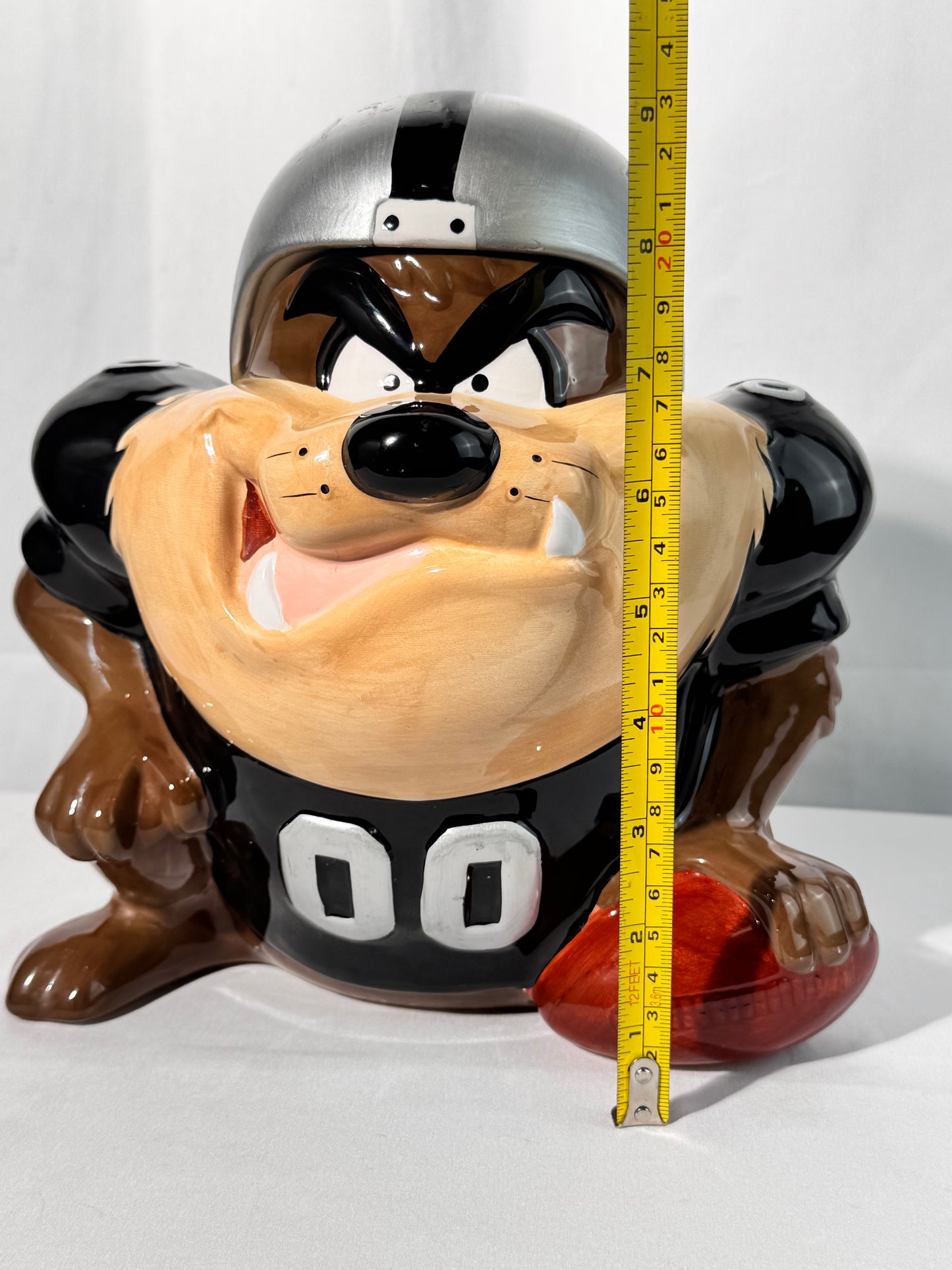 Team NFL - Taz - Raiders- Cookie Jar - 1994- Warner Brothers- Looney Tunes