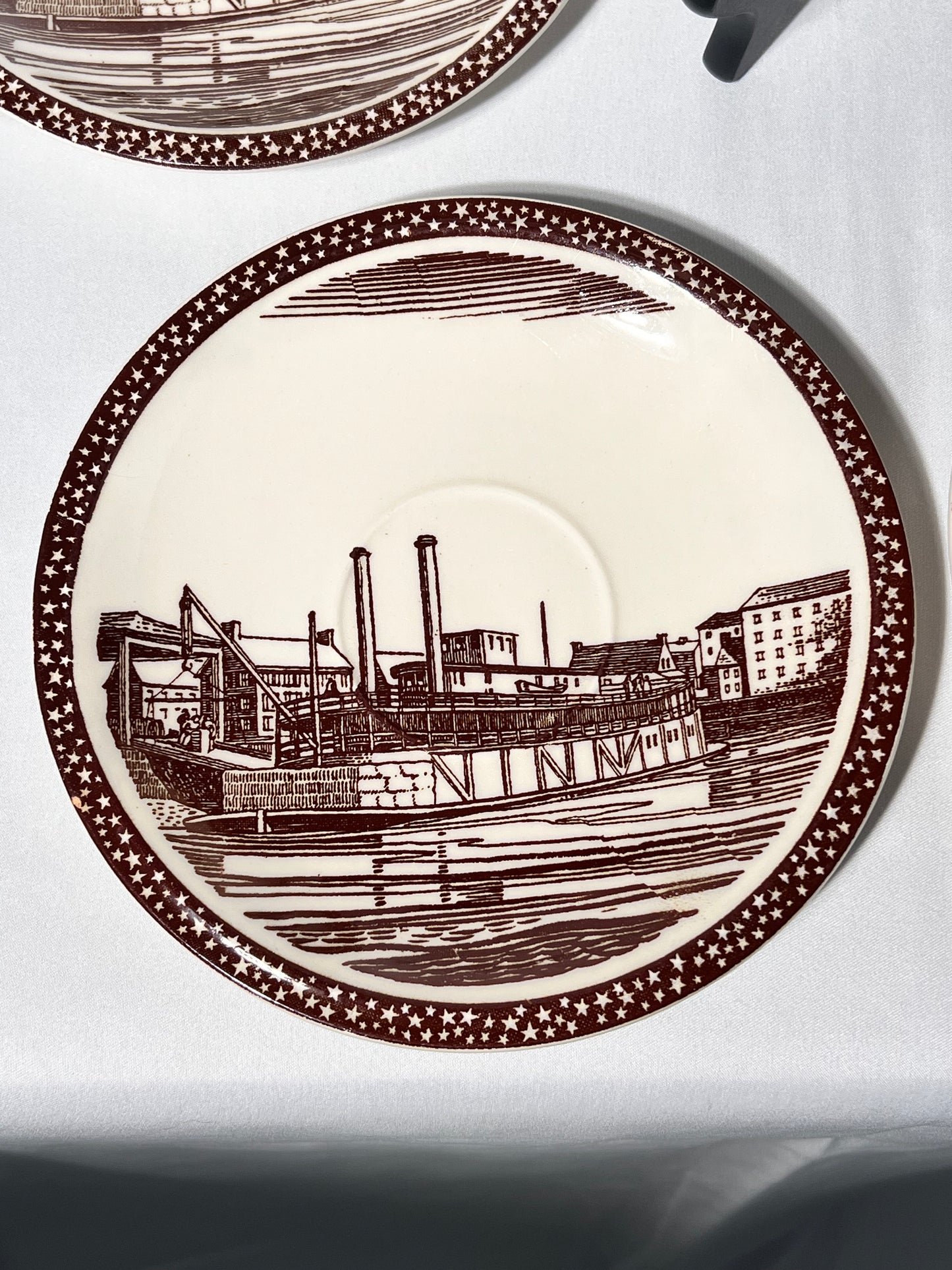 “Our America” Rockwell Kent Vernon Kilns- Mississippi River - set of 5 - 6 1/2” tea plates
