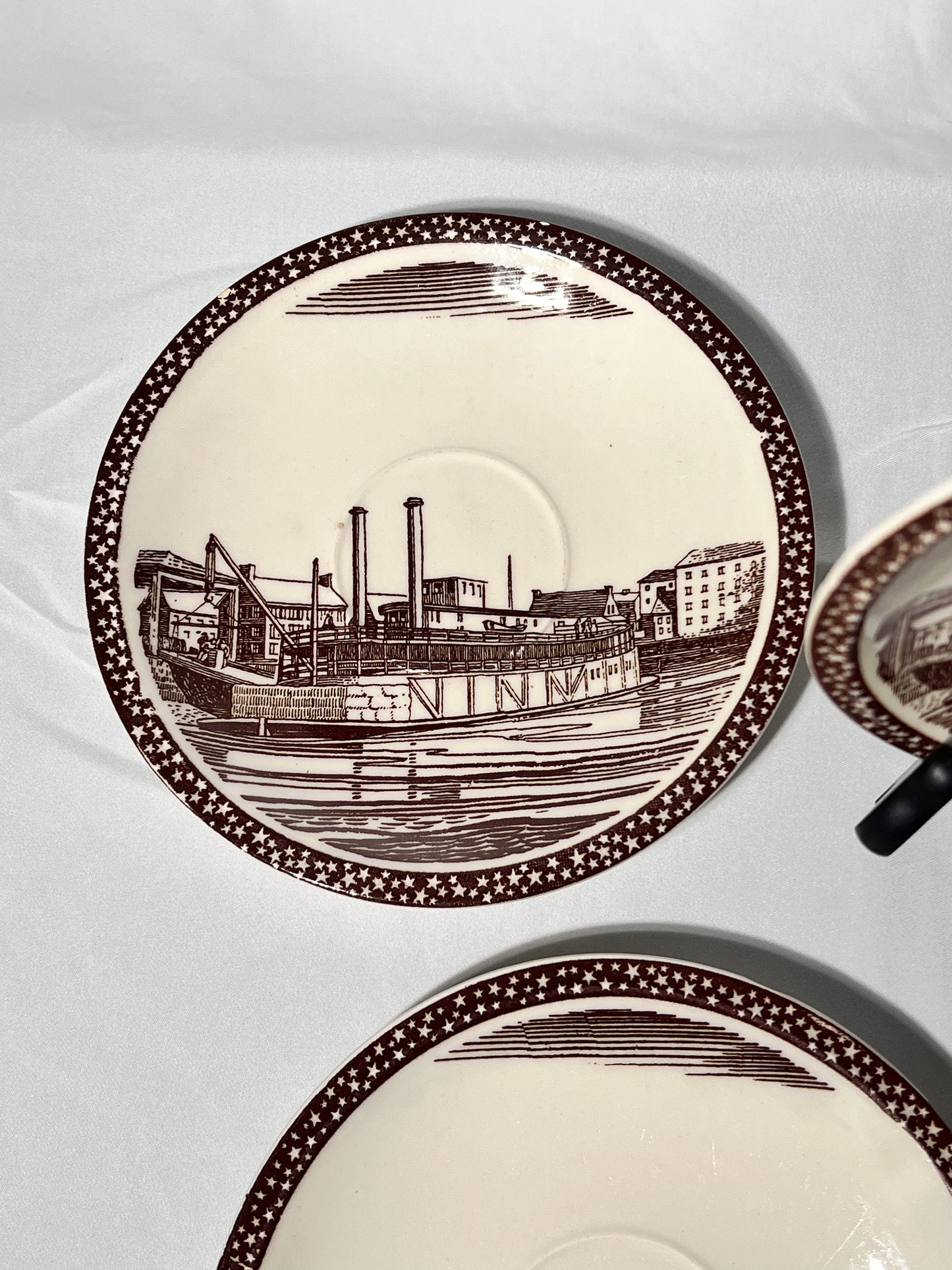 “Our America” Rockwell Kent Vernon Kilns- Mississippi River - set of 5 - 6 1/2” tea plates