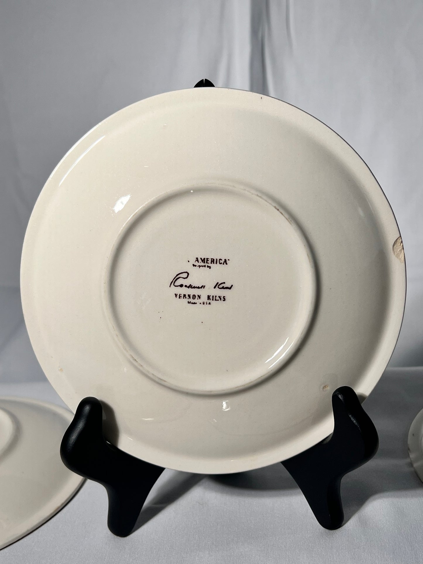 “Our America” Rockwell Kent Vernon Kilns- Mississippi River - set of 5 - 6 1/2” tea plates