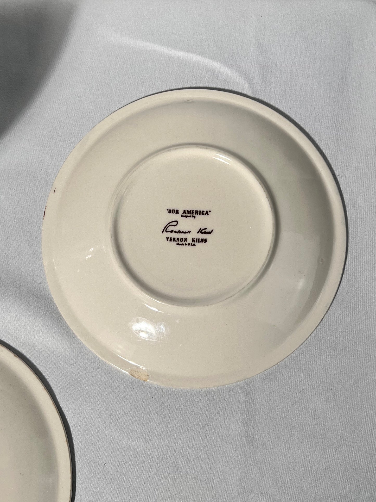 “Our America” Rockwell Kent Vernon Kilns- Mississippi River - set of 5 - 6 1/2” tea plates