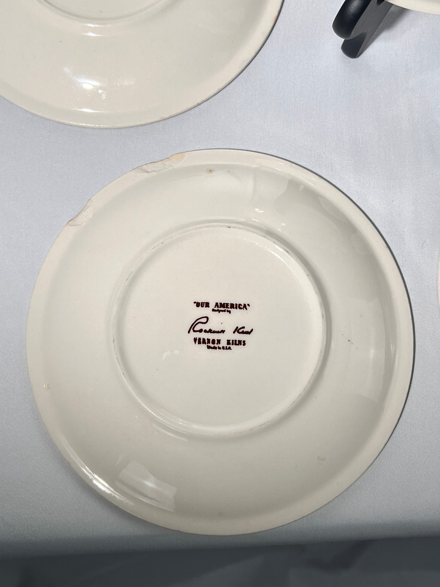 “Our America” Rockwell Kent Vernon Kilns- Mississippi River - set of 5 - 6 1/2” tea plates