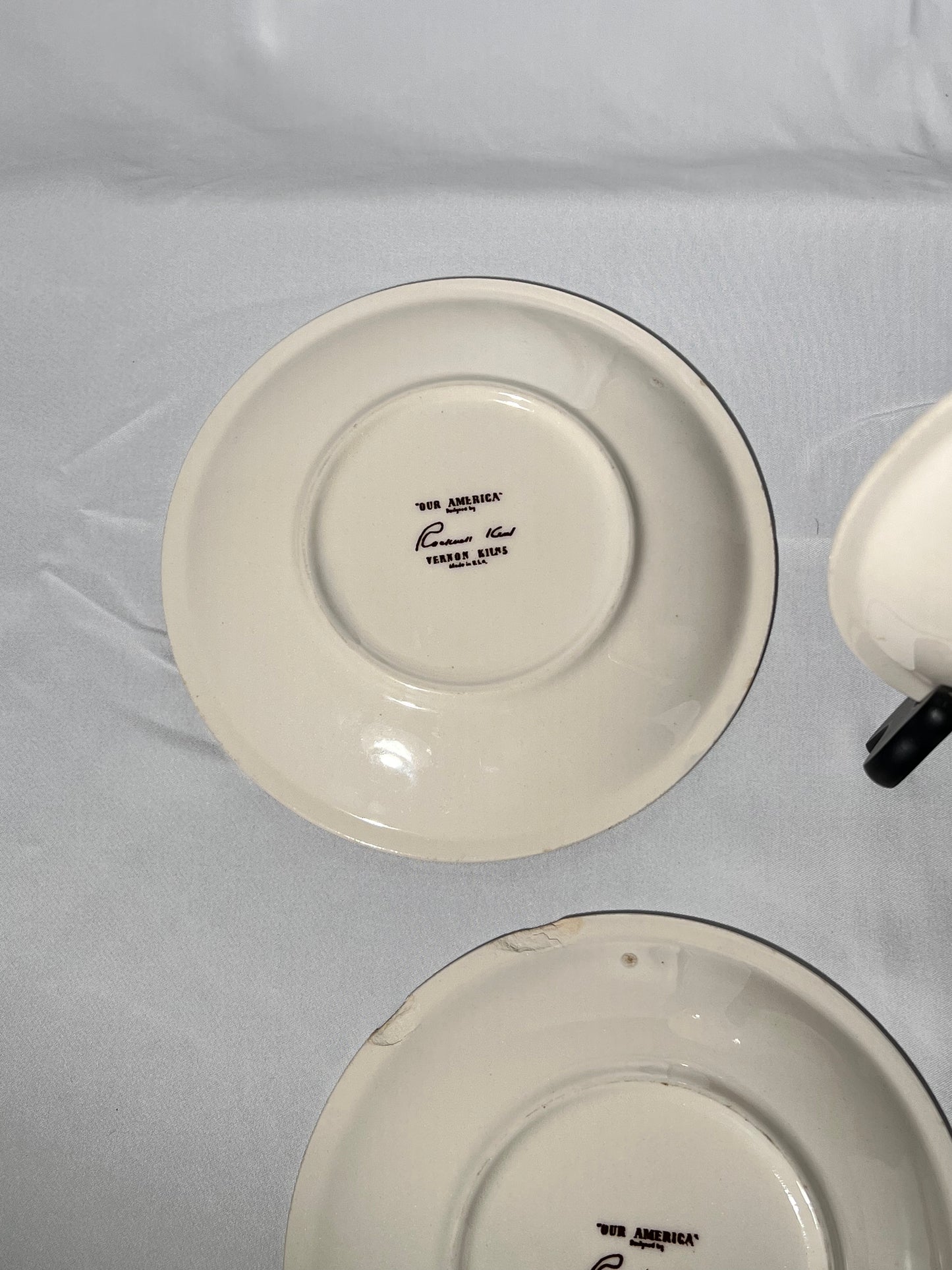 “Our America” Rockwell Kent Vernon Kilns- Mississippi River - set of 5 - 6 1/2” tea plates