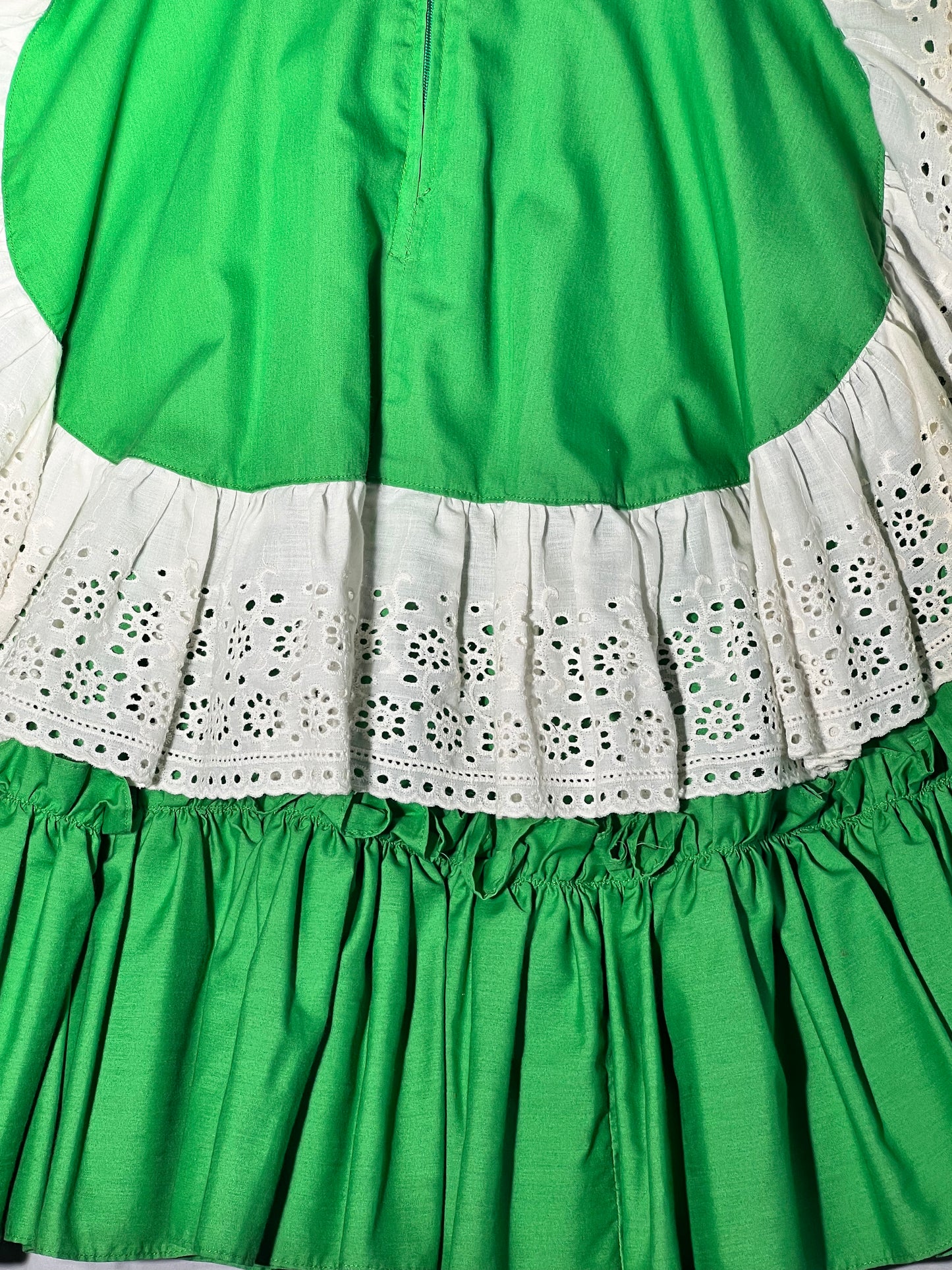 Vintage Square Dancing Dress -Green and white - no tags -handmade women’s dress