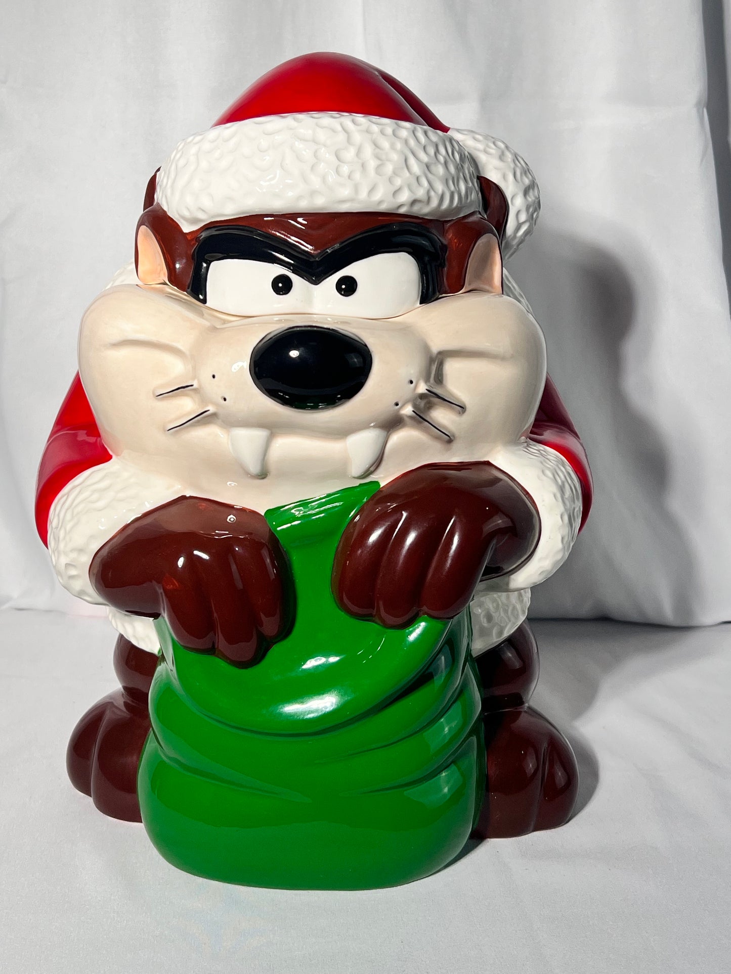 Taz- 13” Cookie Jar- Christmas- Warner Brothers- Looney Tunes- 1995