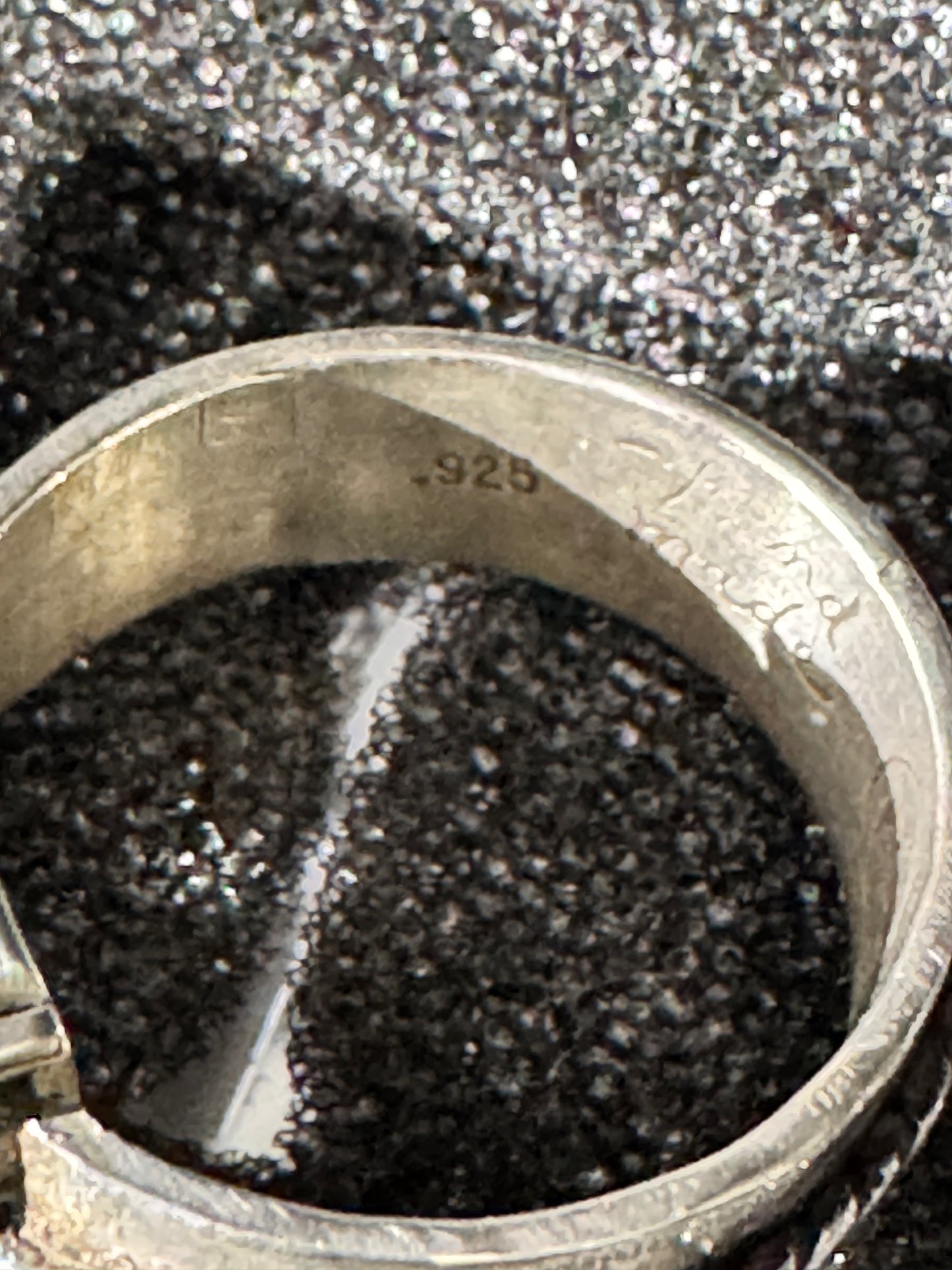 Uranium- Ring - size 9.5 - .925 Sterling Silver- Green Gemstone-