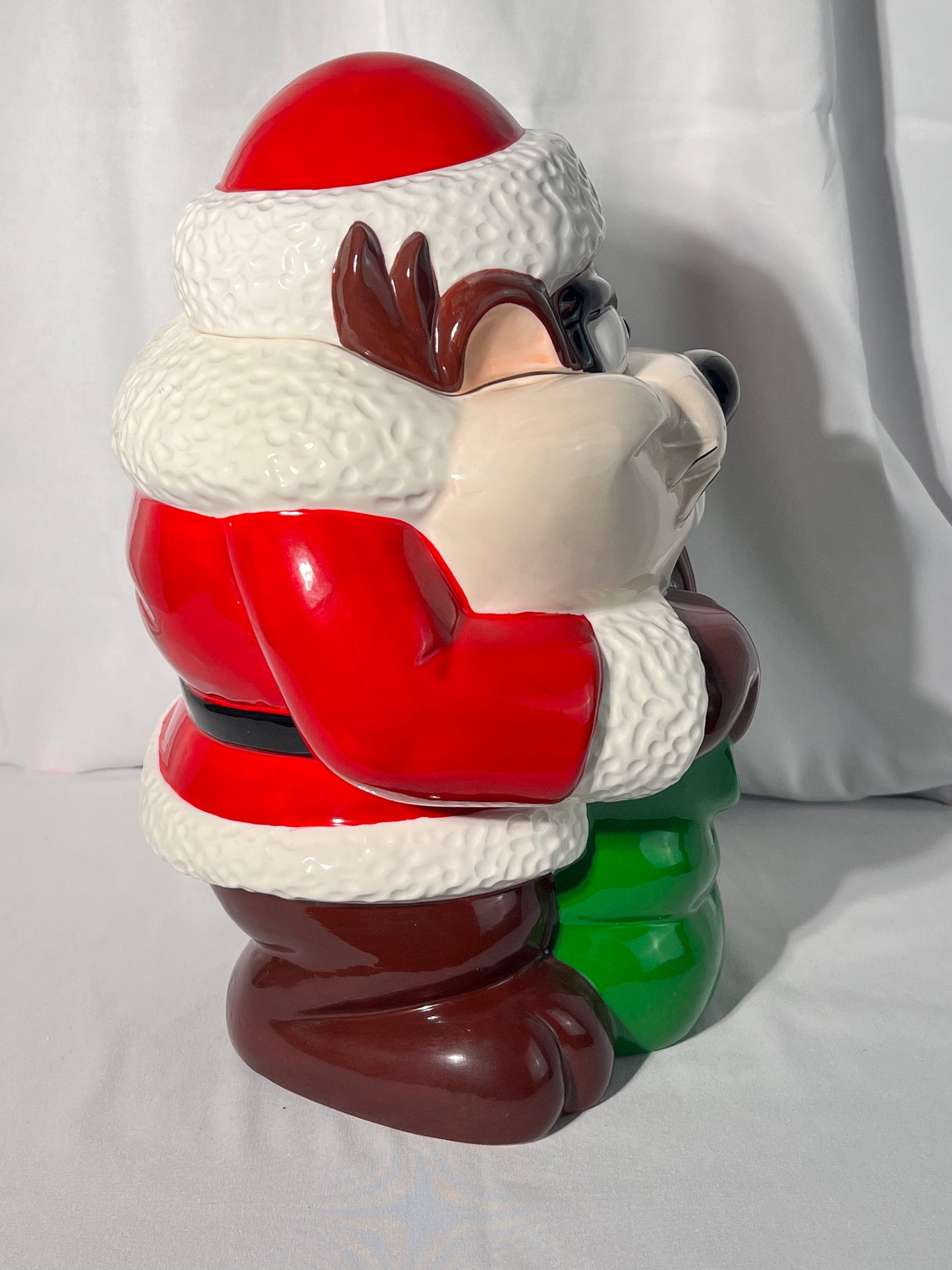 Taz- 13” Cookie Jar- Christmas- Warner Brothers- Looney Tunes- 1995