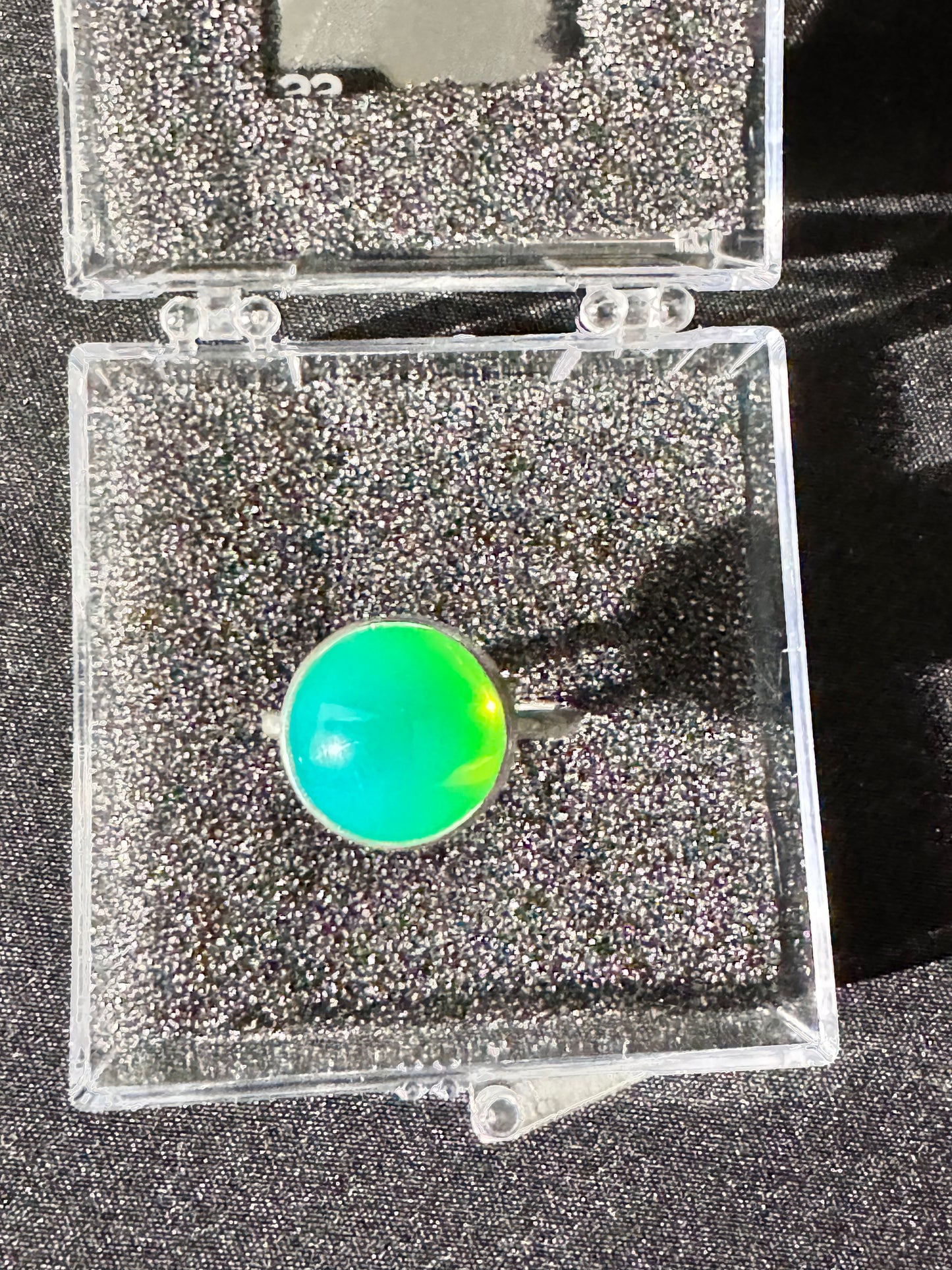 Uranium Glass Ring – Round Gemstone in Solid .925 Silver | Size 9