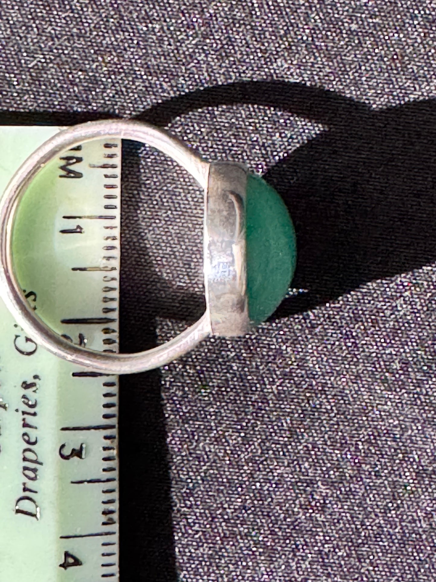 Uranium Glass Ring – Round Gemstone in Solid .925 Silver | Size 9