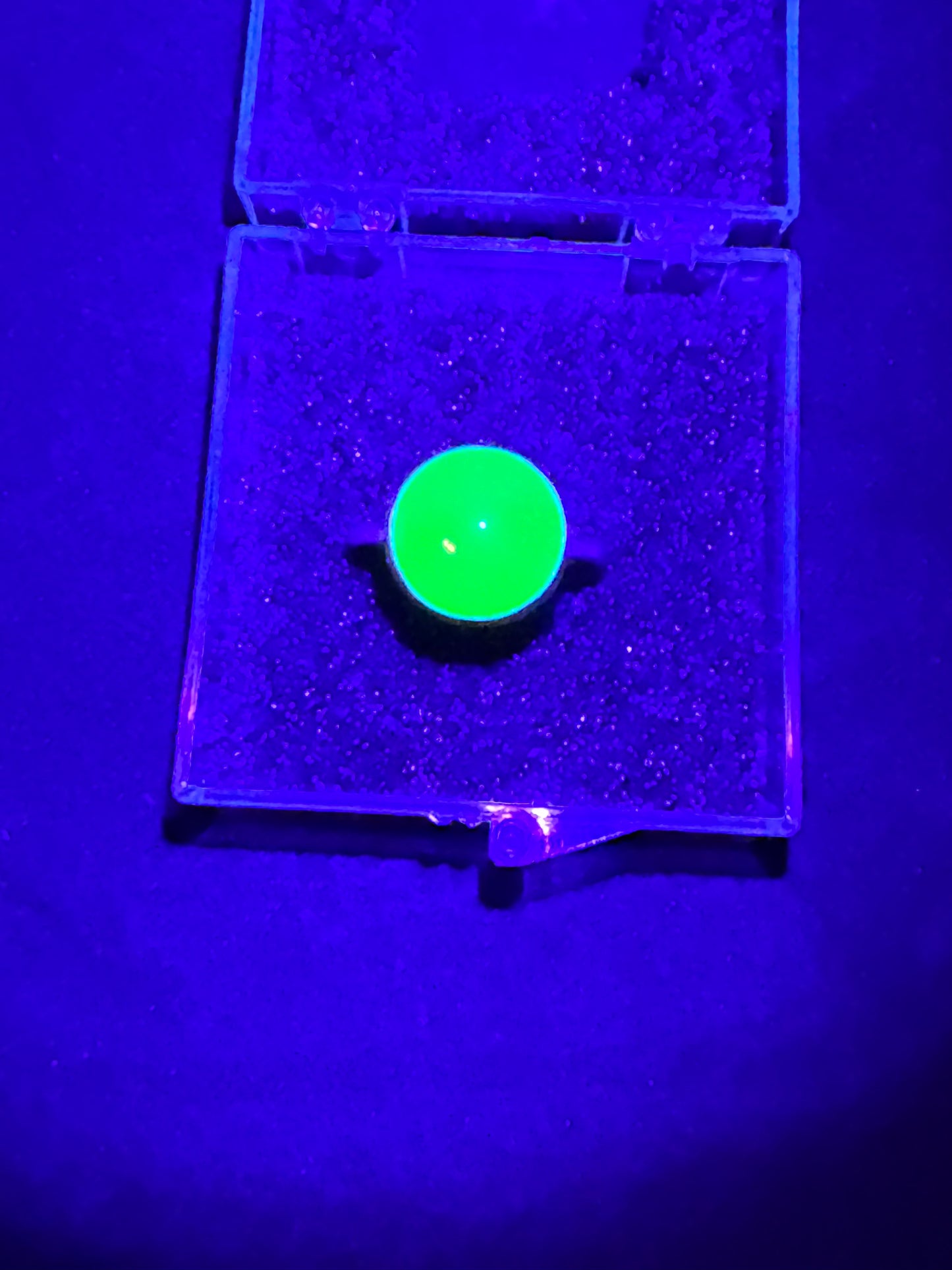 Uranium Glass Ring – Round Gemstone in Solid .925 Silver | Size 9