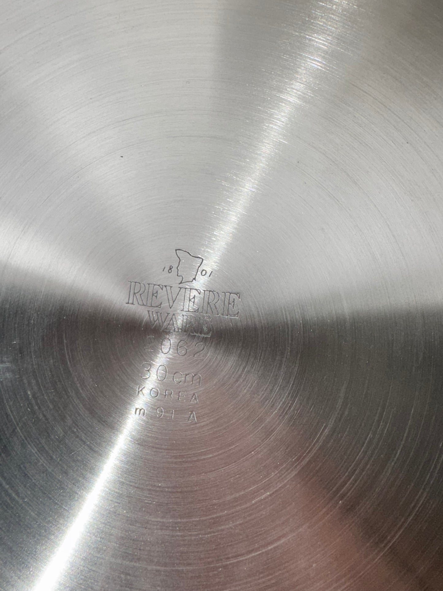 Revere Ware -Stainless Steel-12-inch Covered Skillet -3520527-Corning-Aluminum Disc Bottom-1192