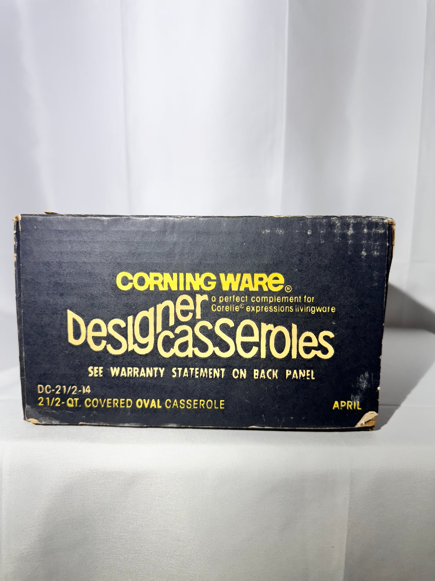 Corning Ware - 2 1/2 qt. Covered Casserole- April- original Box - Corelle