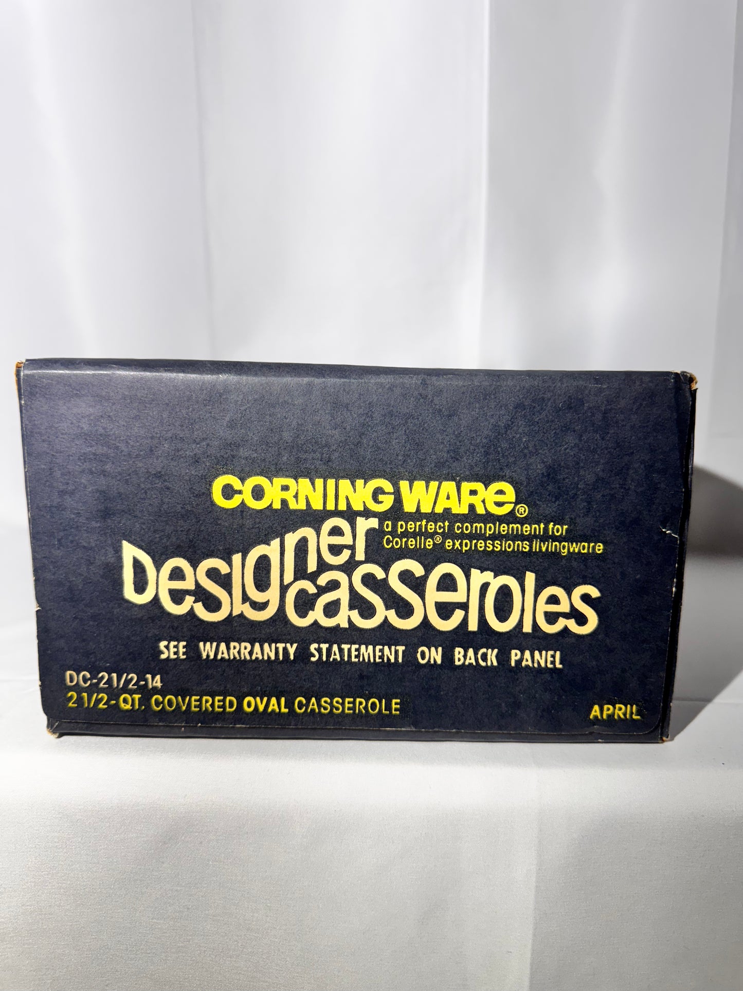 Corning Ware - 2 1/2 qt. Covered Casserole- April- original Box - Corelle