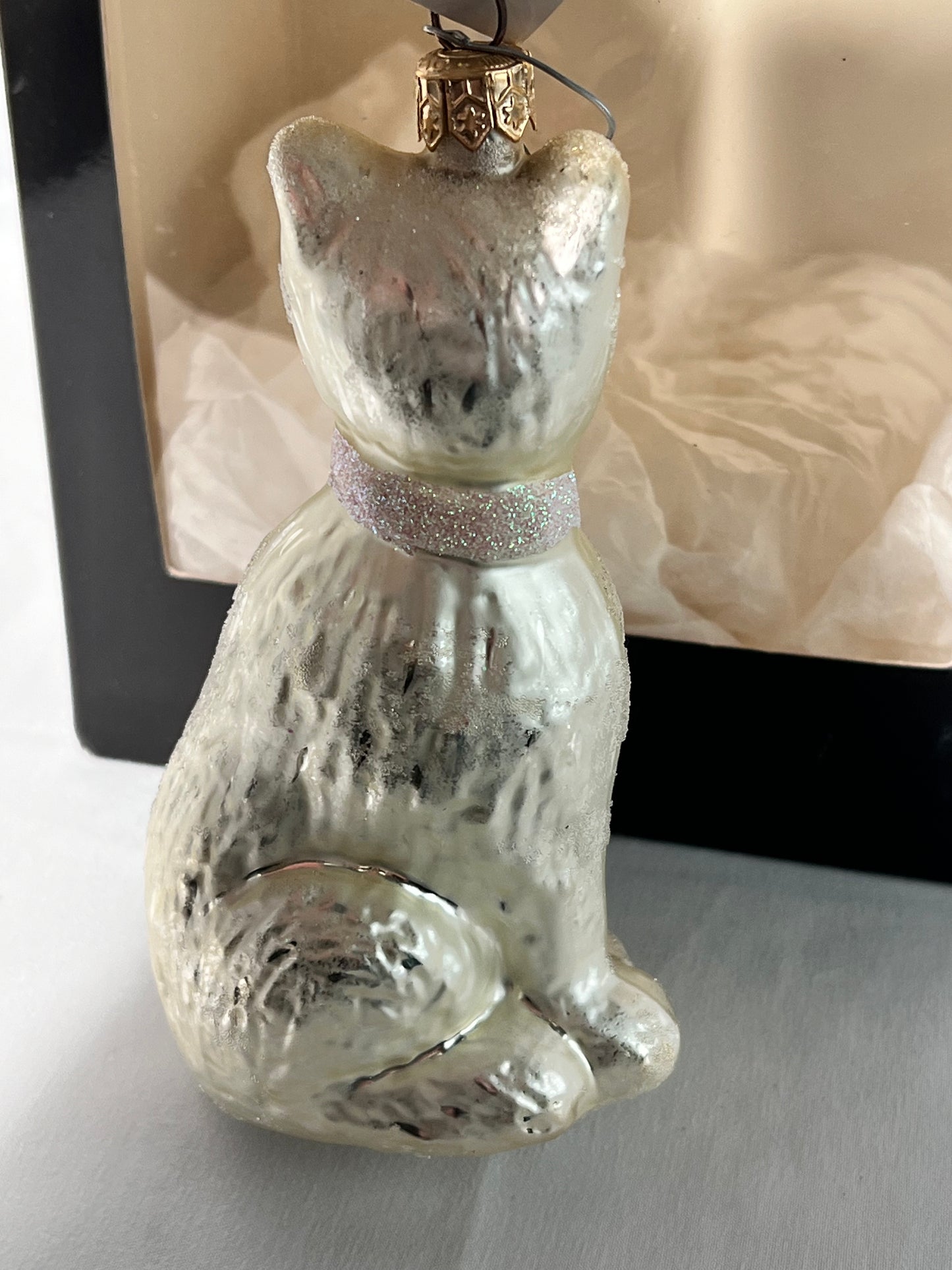 Radko - Felines Heart - Christmas Ornament- breast cancer cat