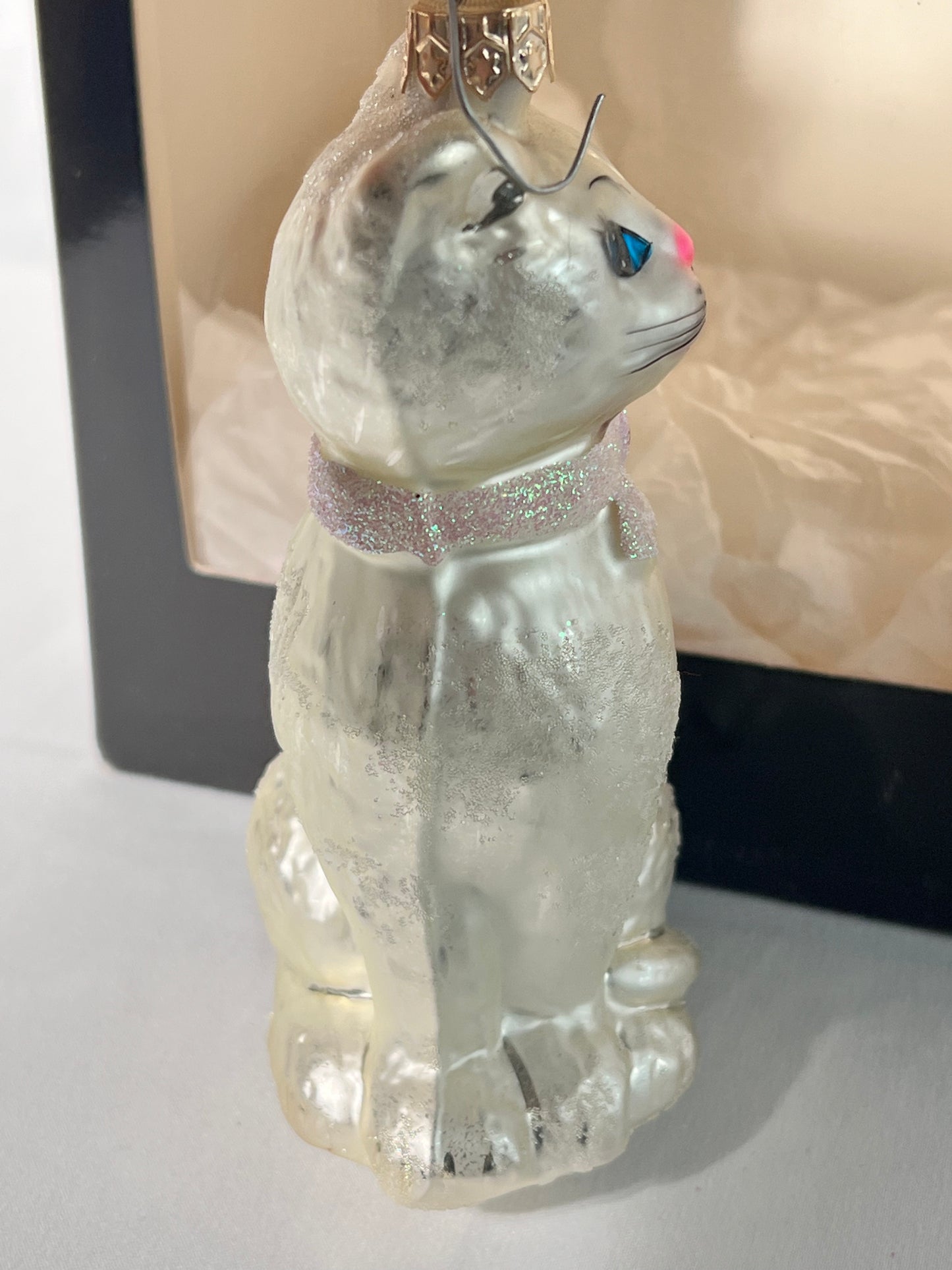 Radko - Felines Heart - Christmas Ornament- breast cancer cat