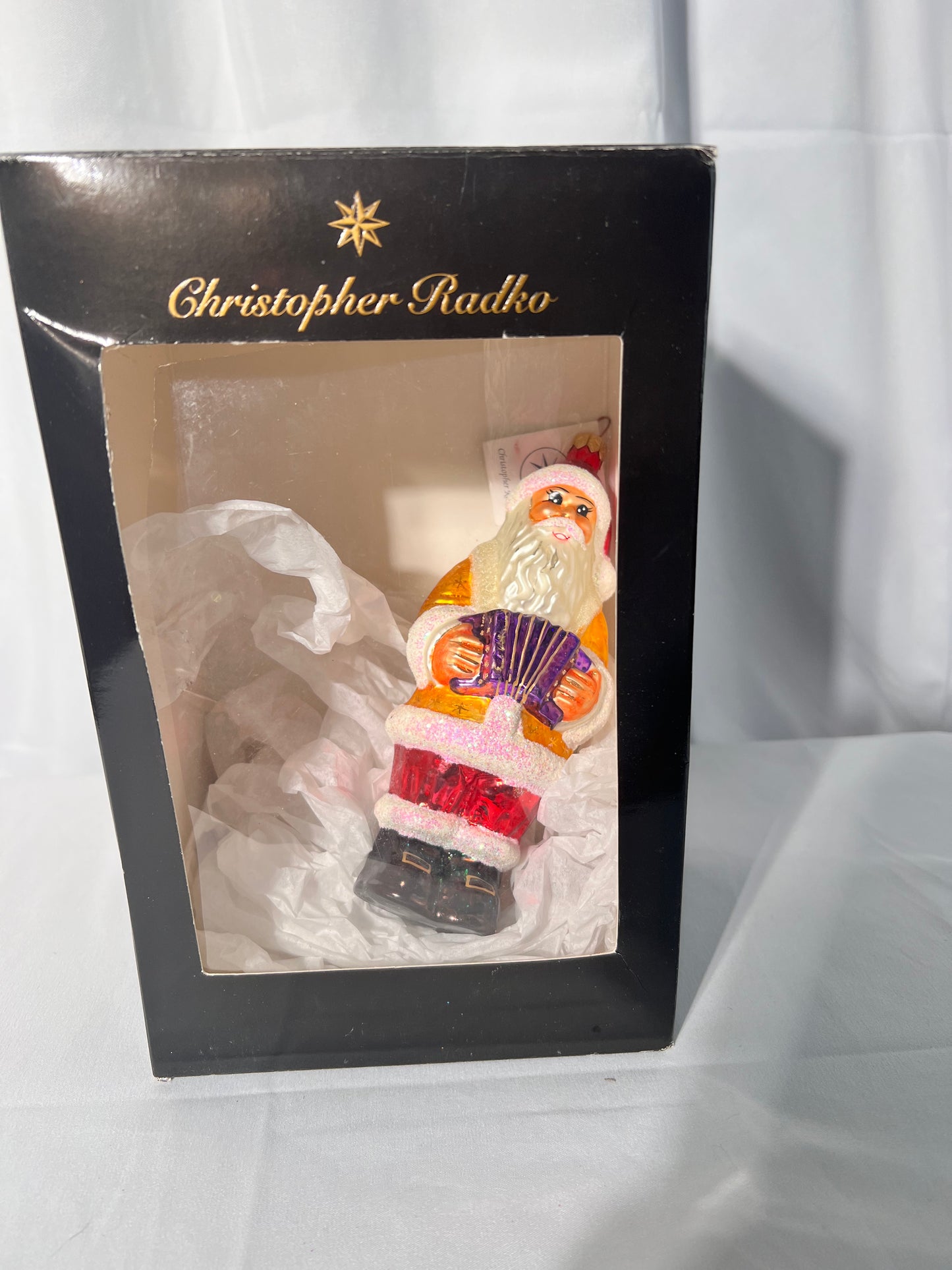 Radko - 1997 Squeeze Box Santa - Christmas Ornament