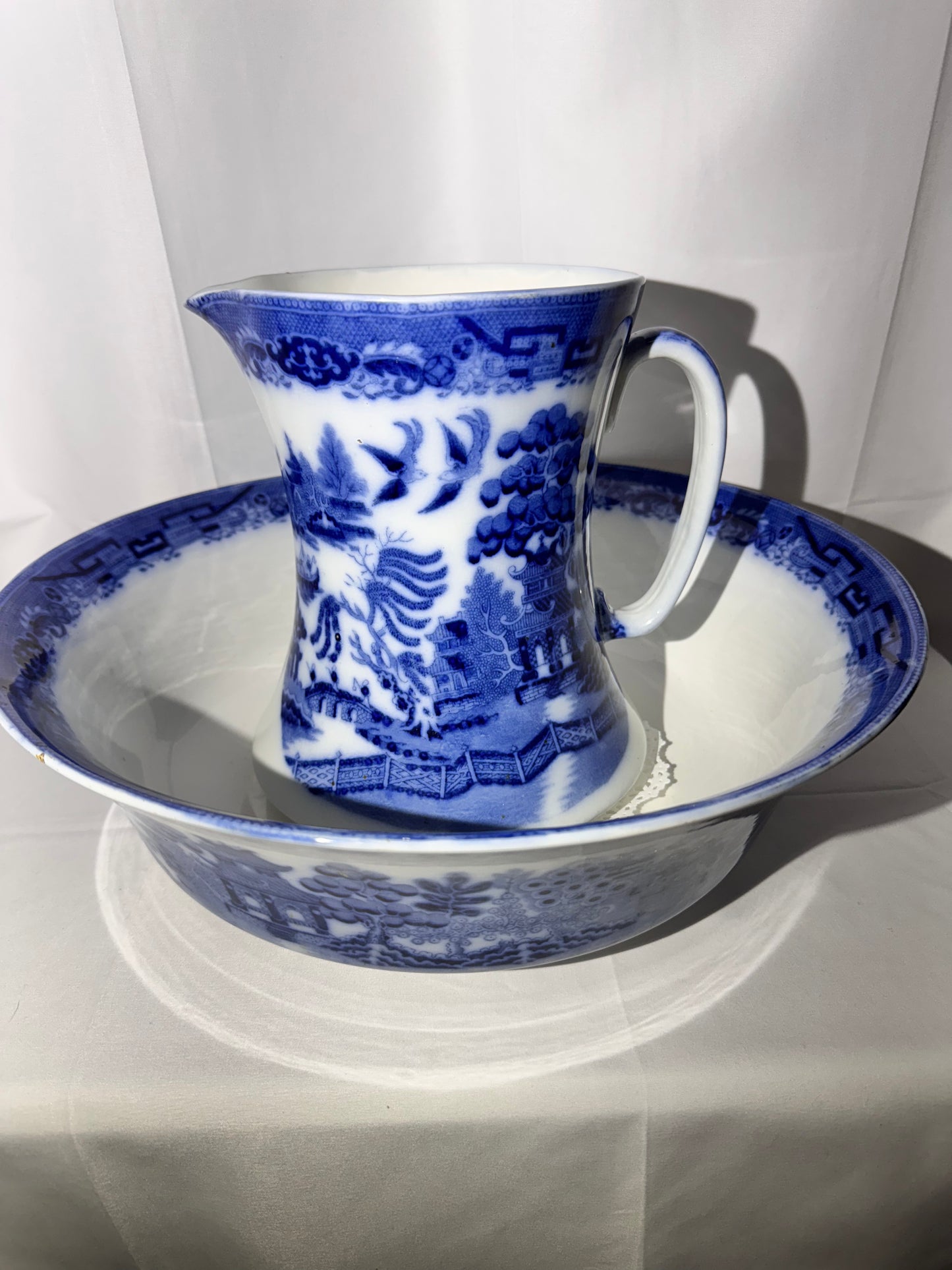 Blue Willow- Large bowl and Pitcher - Pottery