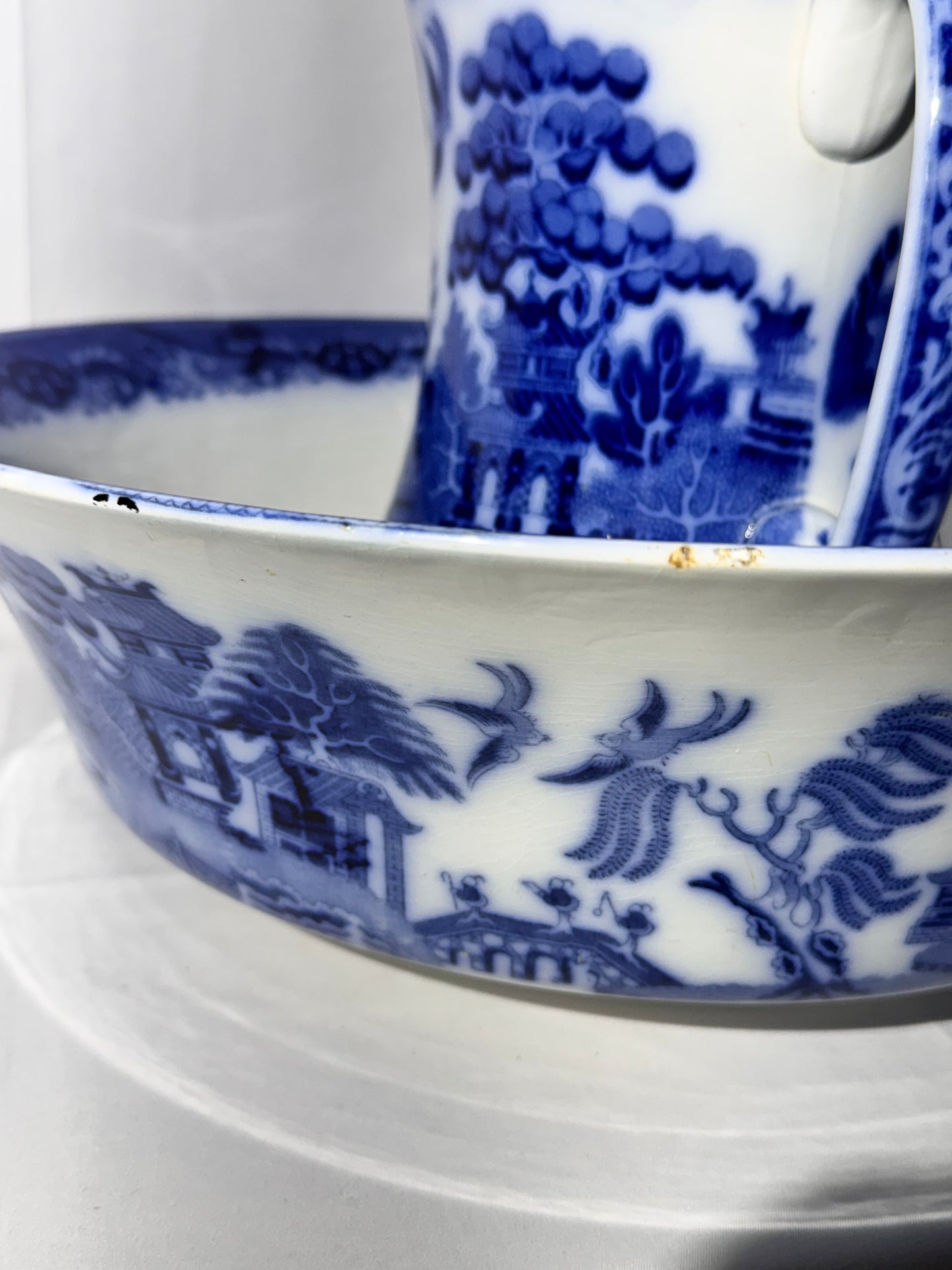 Blue Willow- Large bowl and Pitcher - Pottery