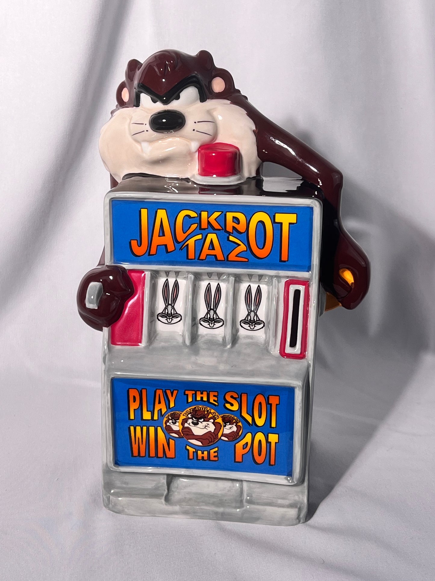 Jackpot Taz - 9” Bank - Ceramic City - Slot machine bank - 45100009- Looney Tunes- Warner Brothers