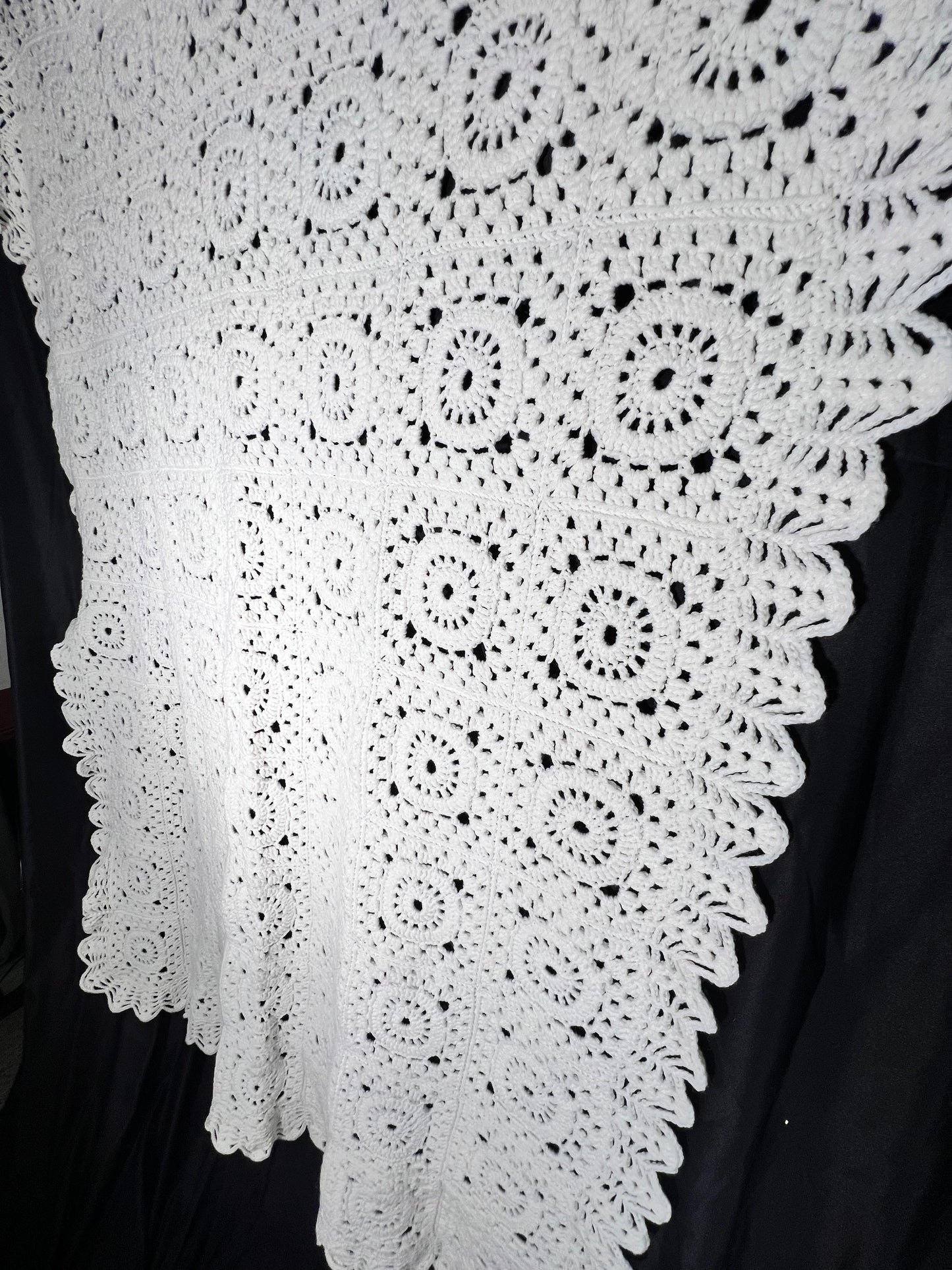Afghan - 49” x 64” white/cream - Hand Crochet Blanket