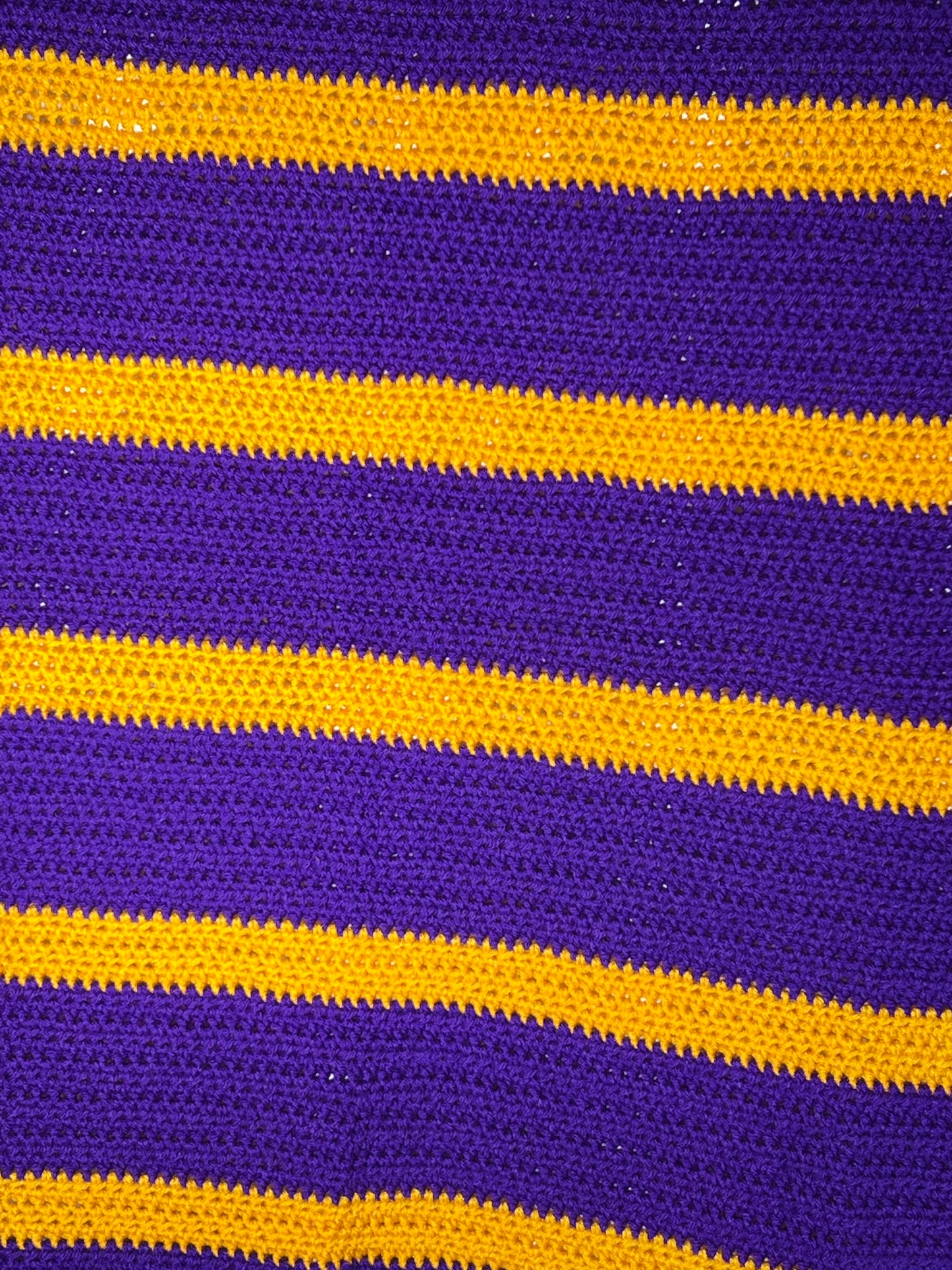 Afghan- 47” x 58” - Purple and Orange- Hand Crochet Blanket