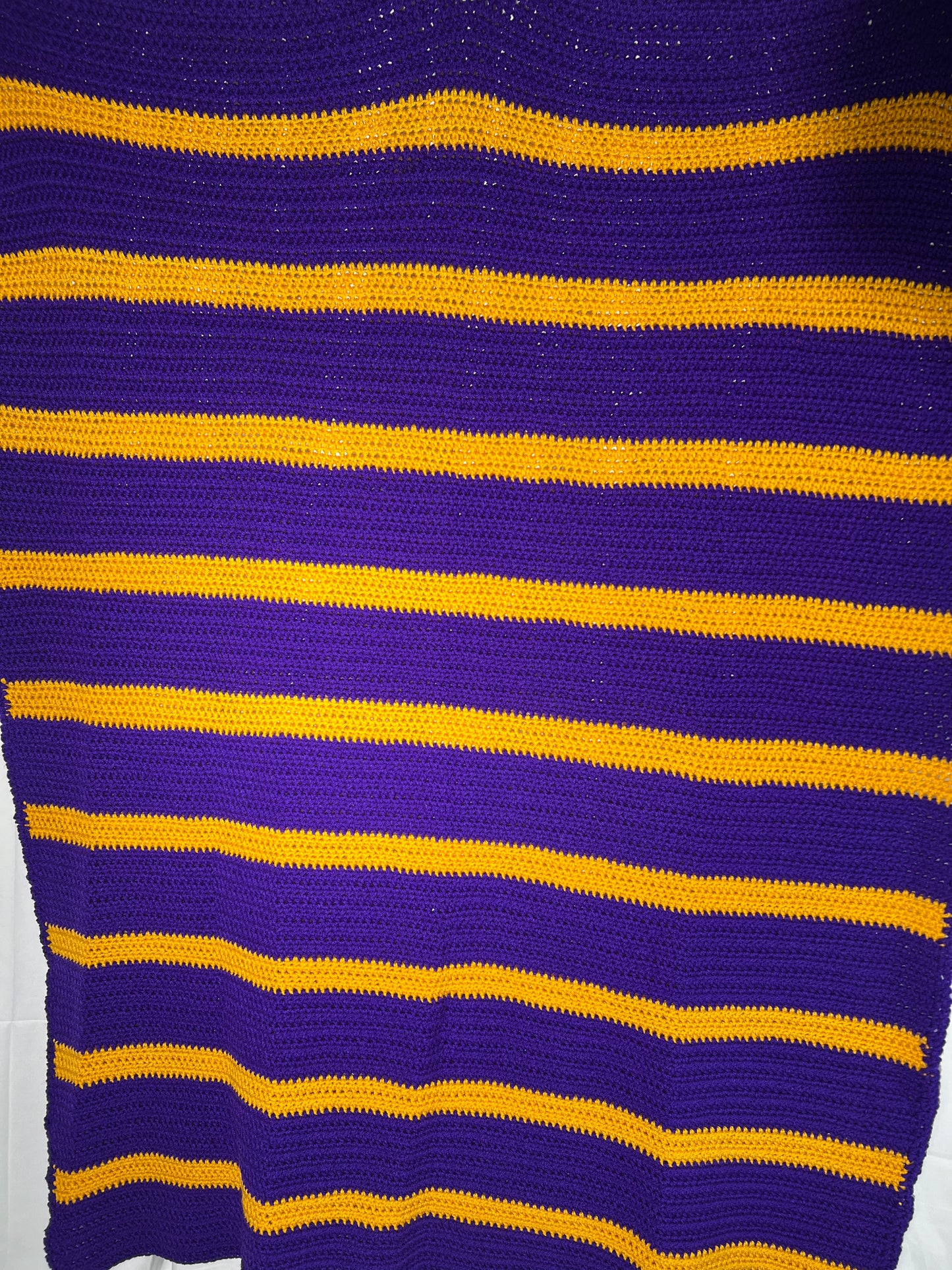 Afghan- 47” x 58” - Purple and Orange- Hand Crochet Blanket