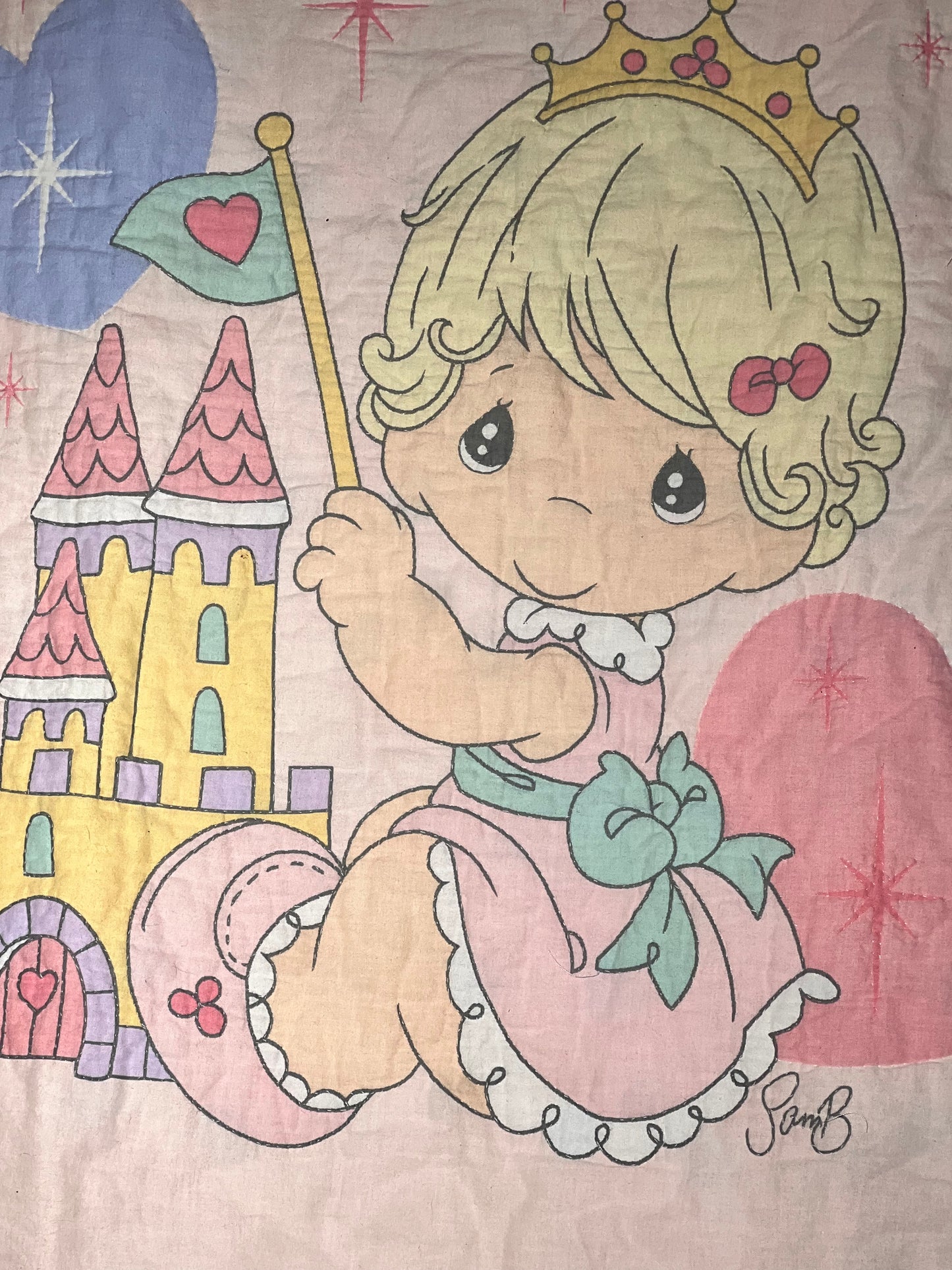 Precious moments - Quilt - 34” 43” - Princess of harts- Baby blanket