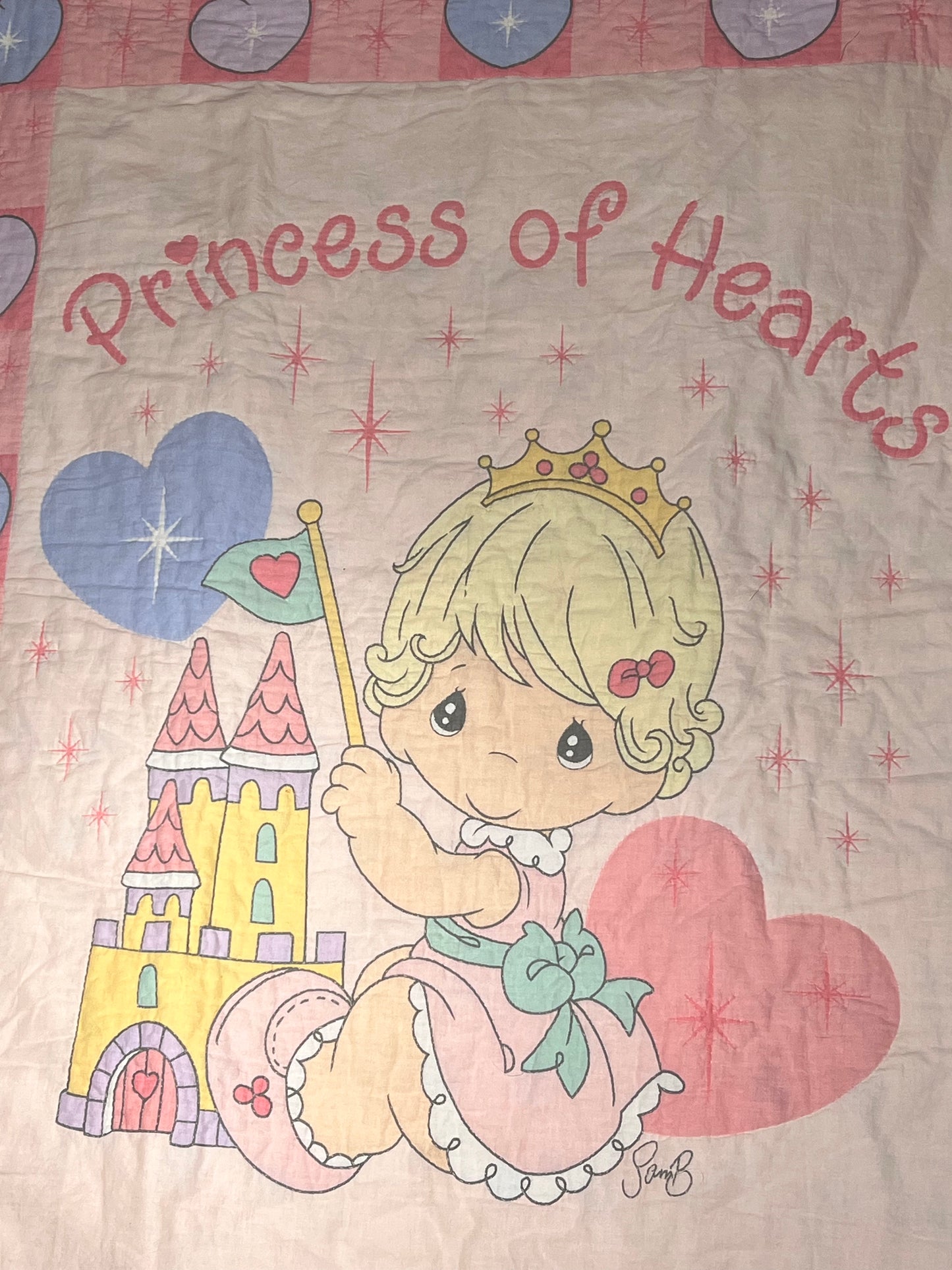 Precious moments - Quilt - 34” 43” - Princess of harts- Baby blanket