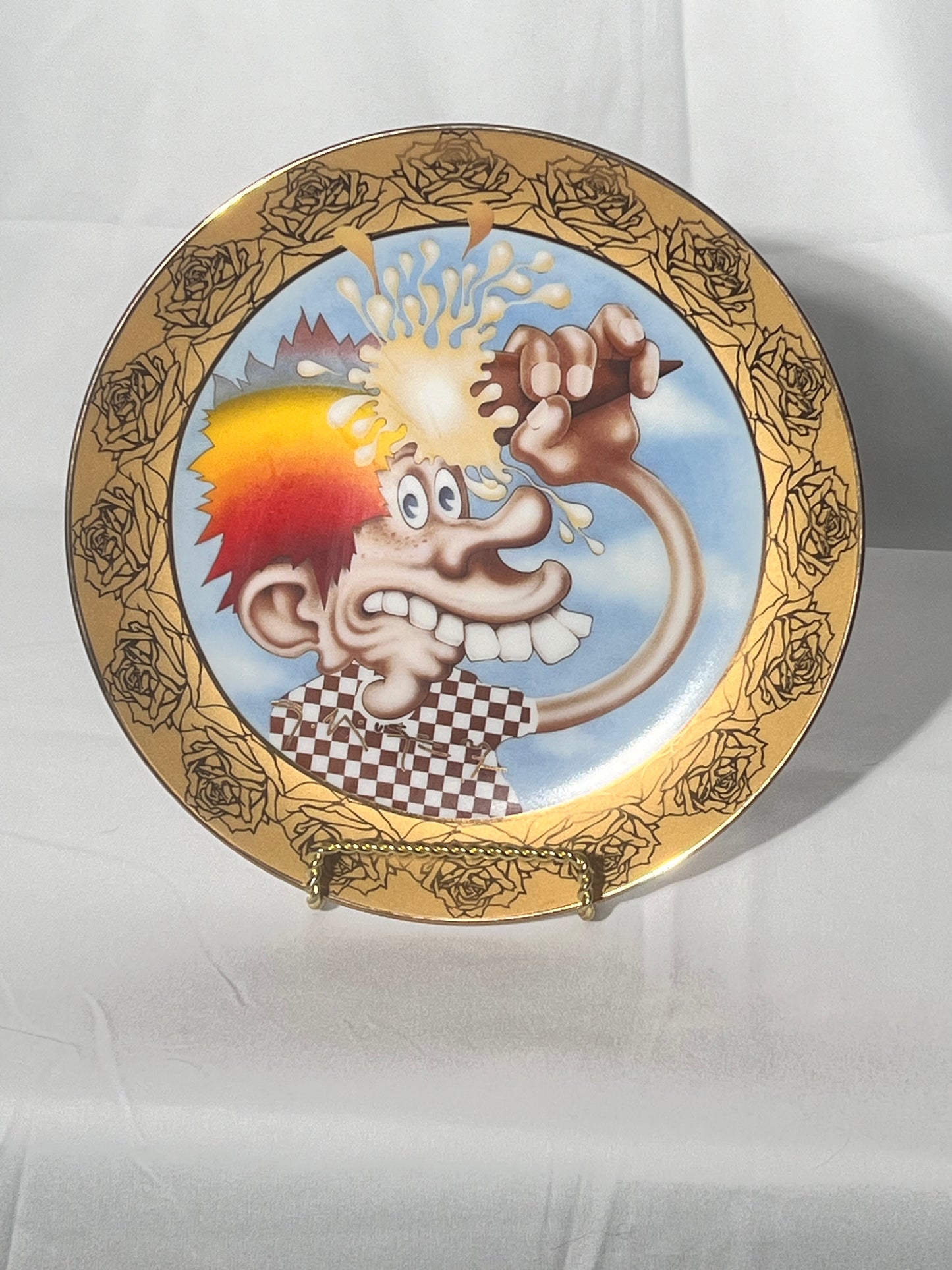 The Grateful Dead- Ice Cream Kid- 24 karat gold leaf plate - approximately 8” - 1999- the Hamilton collection by classic mouse/Kelley - Limited edition number A0181