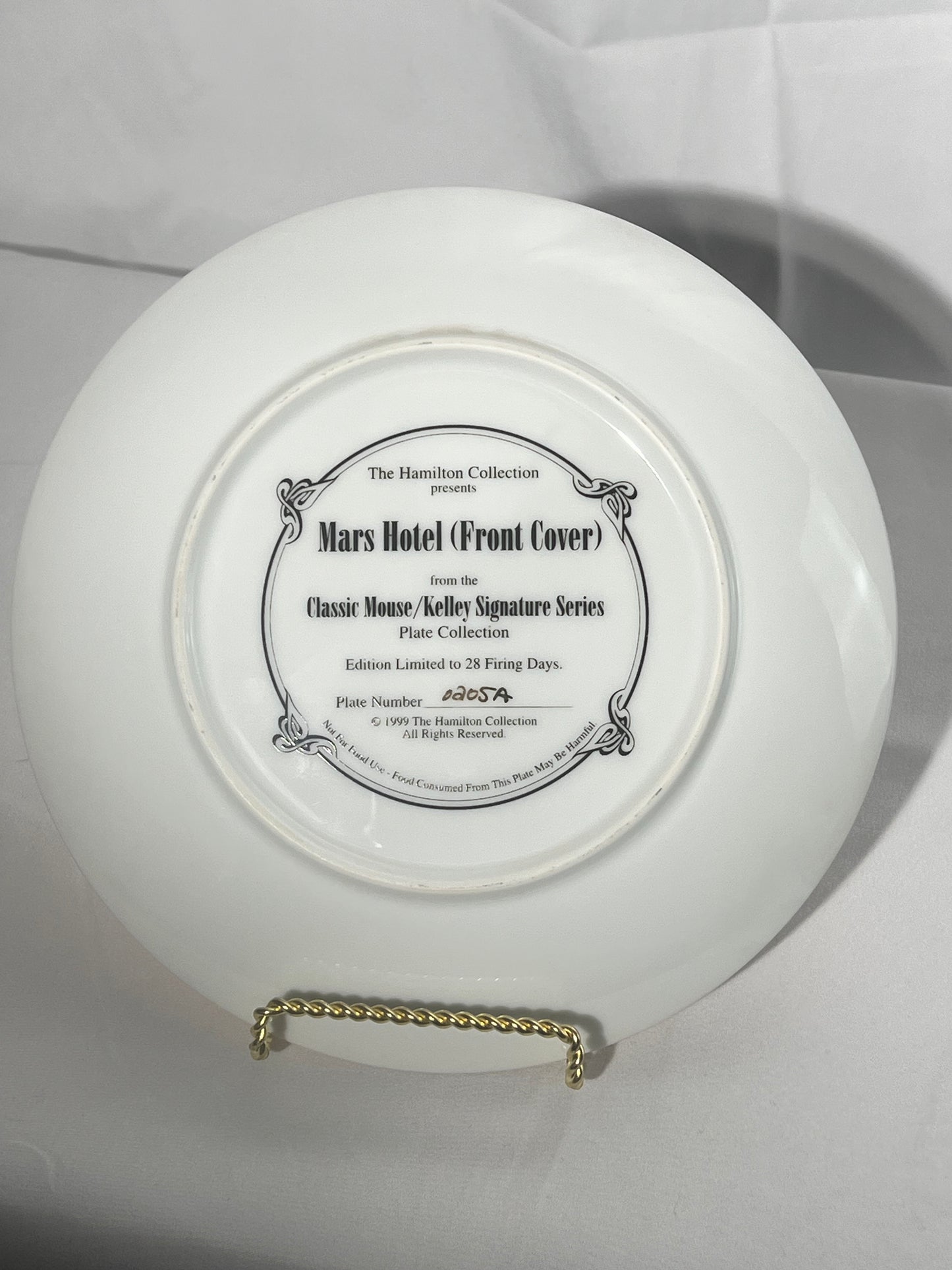 The Grateful Dead- Mars Hotel (front cover)- 24 karat gold leaf plate - approximately 8” - 1999- the Hamilton collection by classic mouse/Kelley - Limited edition number 0205A