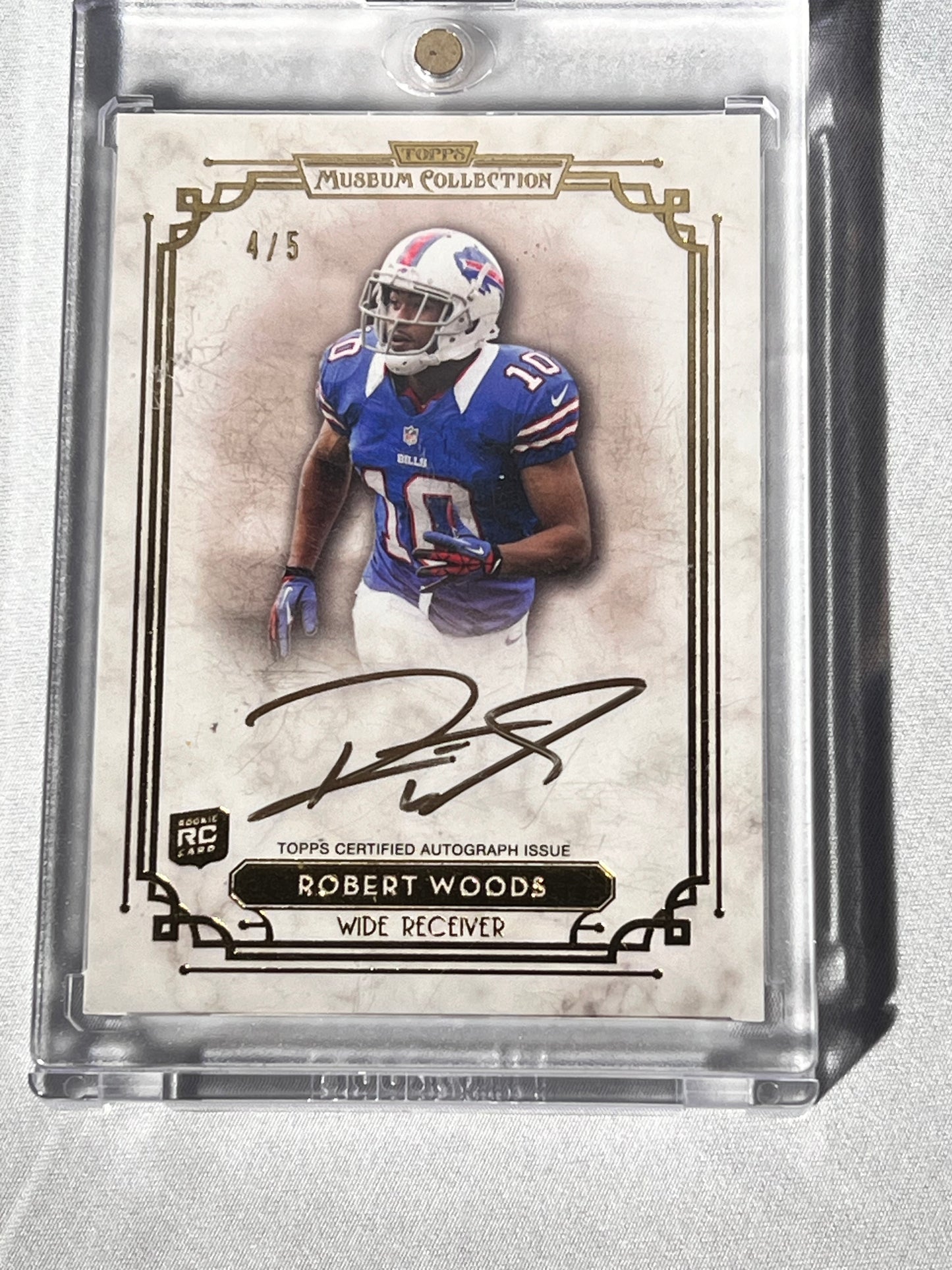Football Card - Robert Woods- Topps Certified Autograph- Rookie Card 2013-#4/5 - Topps Museum Collection- Buffalo Bills Wide Receiver - NFLPA