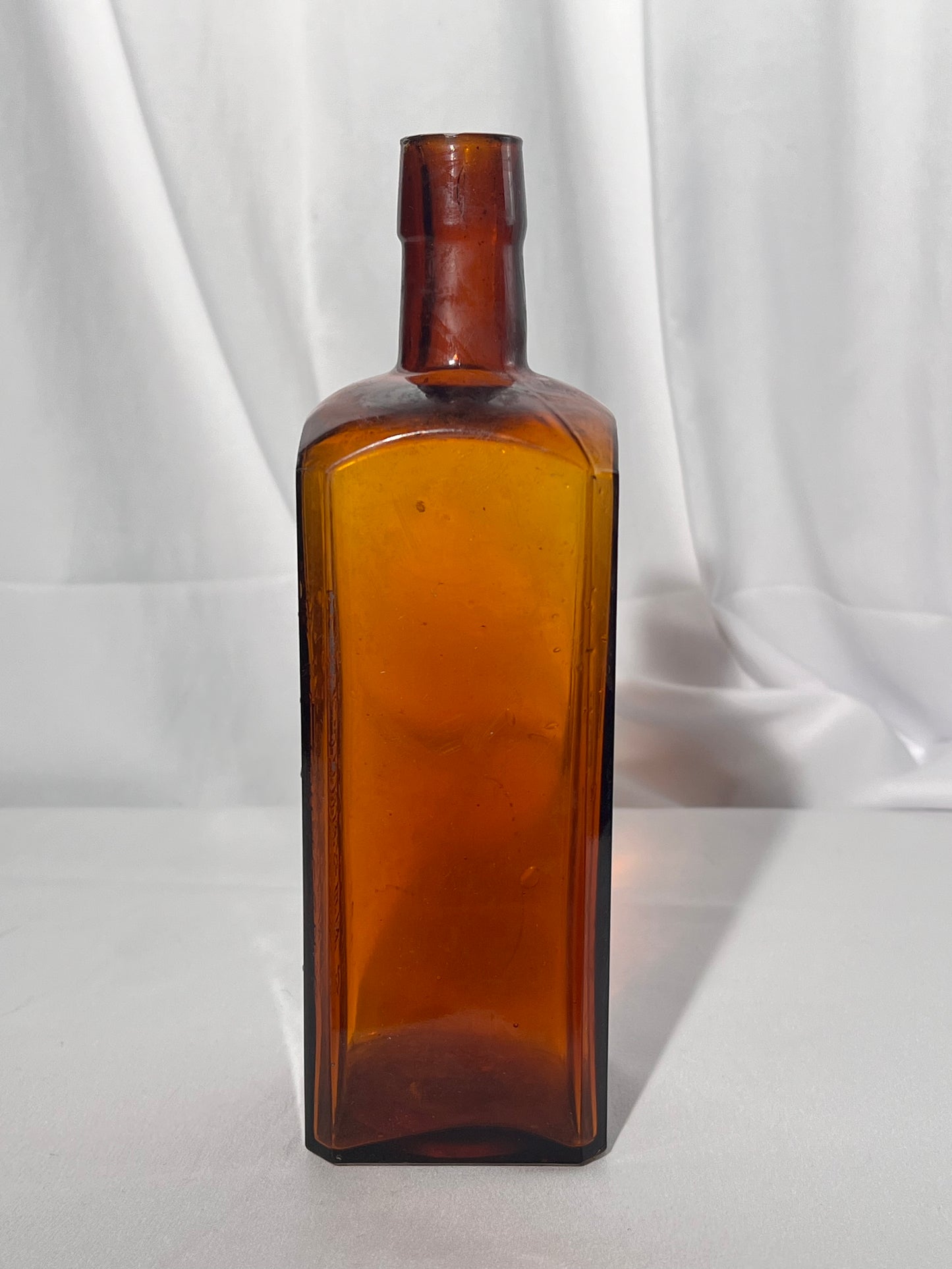 Antique Medicine Bottle - 9” W.M. Johnson’s - Pure Herb Tonic- Sure Cure - For All Malarial Diseases - Amber glass