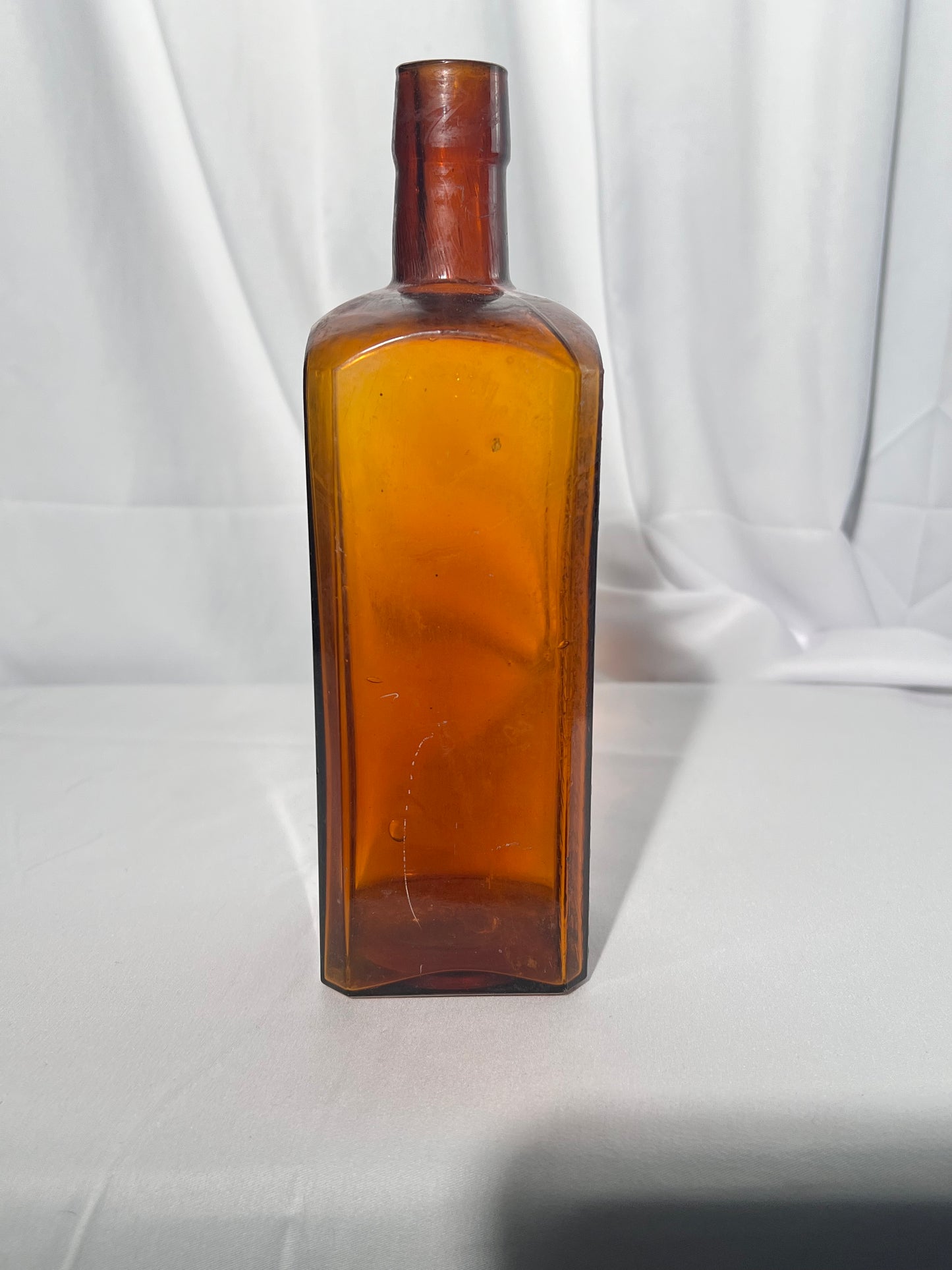 Antique Medicine Bottle - 9” W.M. Johnson’s - Pure Herb Tonic- Sure Cure - For All Malarial Diseases - Amber glass