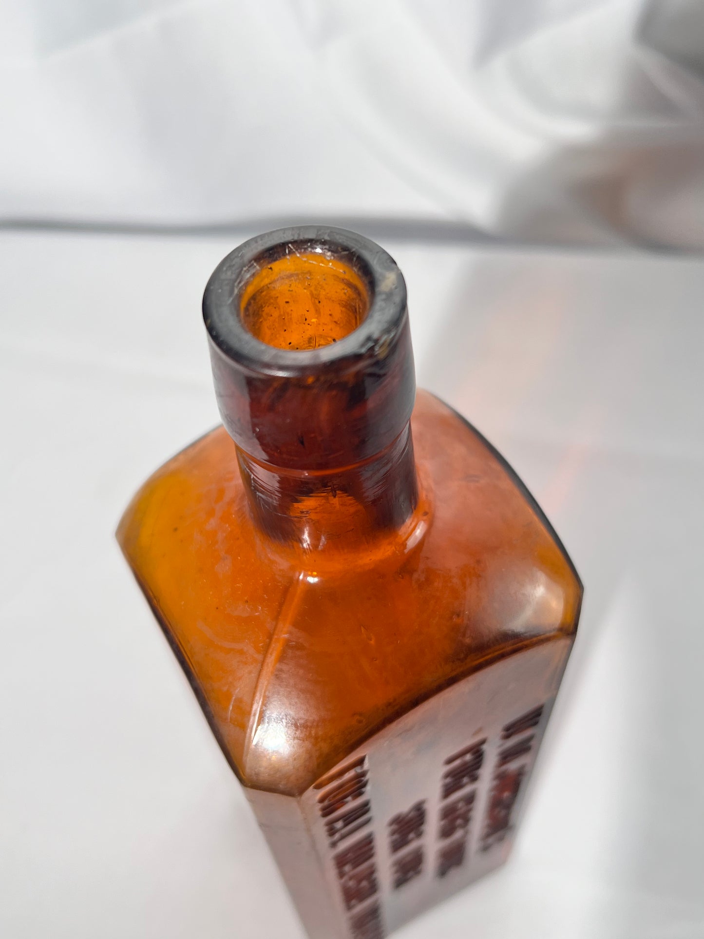 Antique Medicine Bottle - 9” W.M. Johnson’s - Pure Herb Tonic- Sure Cure - For All Malarial Diseases - Amber glass