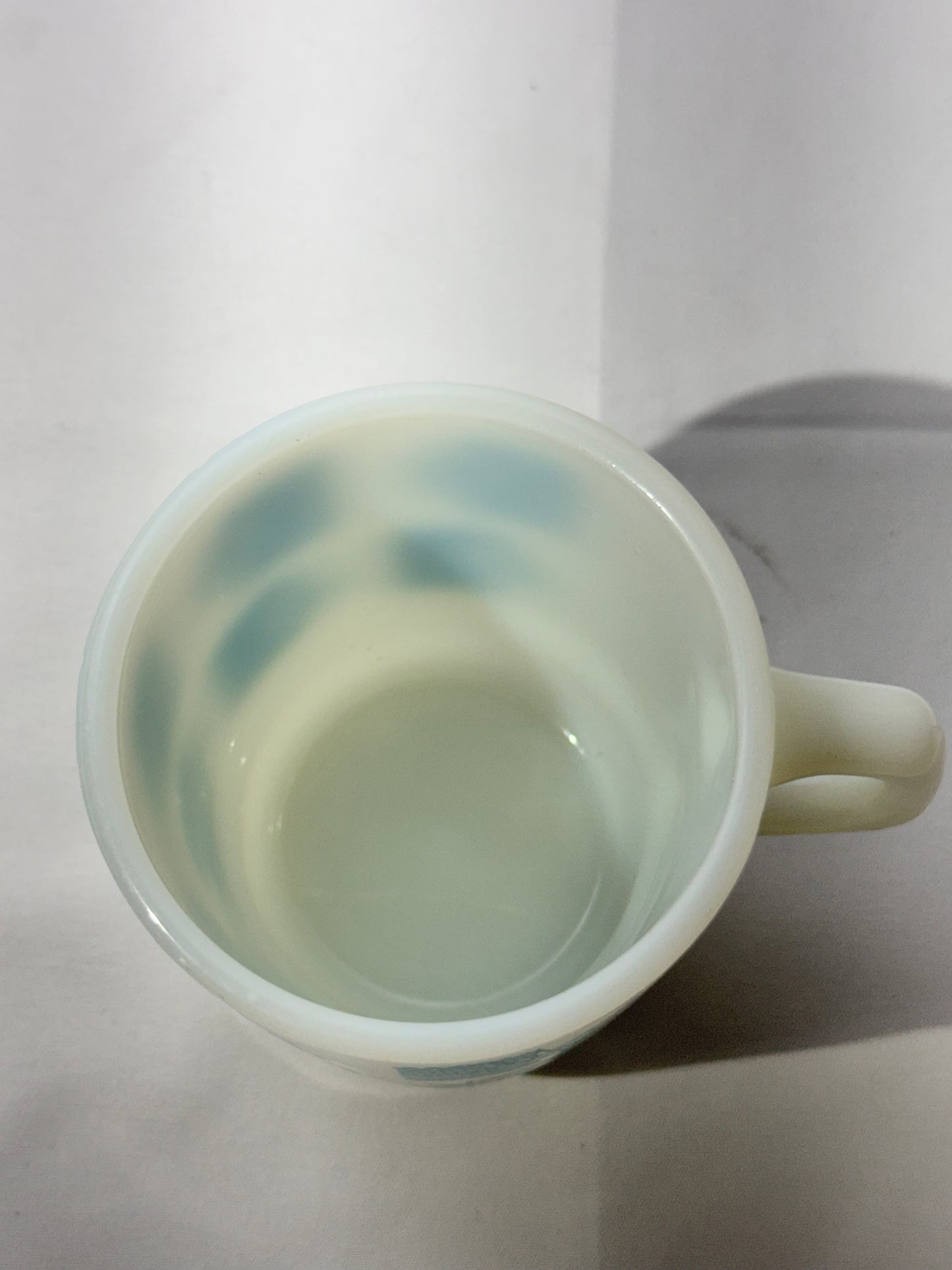 MCM - Anchor Hocking - Mug - Blue Atomic Starburst - 66 - ovenproof- made in USA