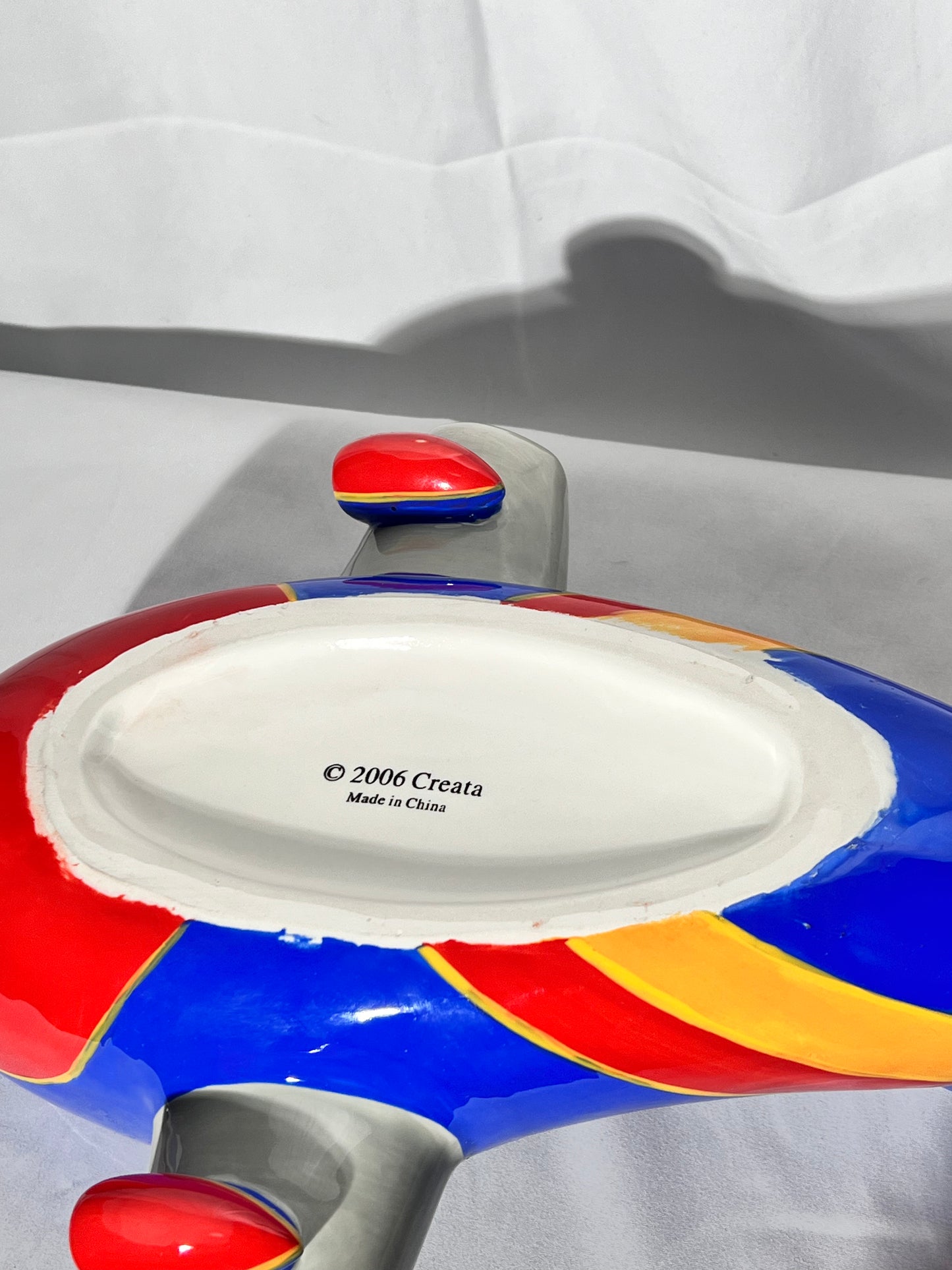 Southwest Airlines Airplane- 7 1/2” cookie jar - 2006 Creata- Blue red and yellow