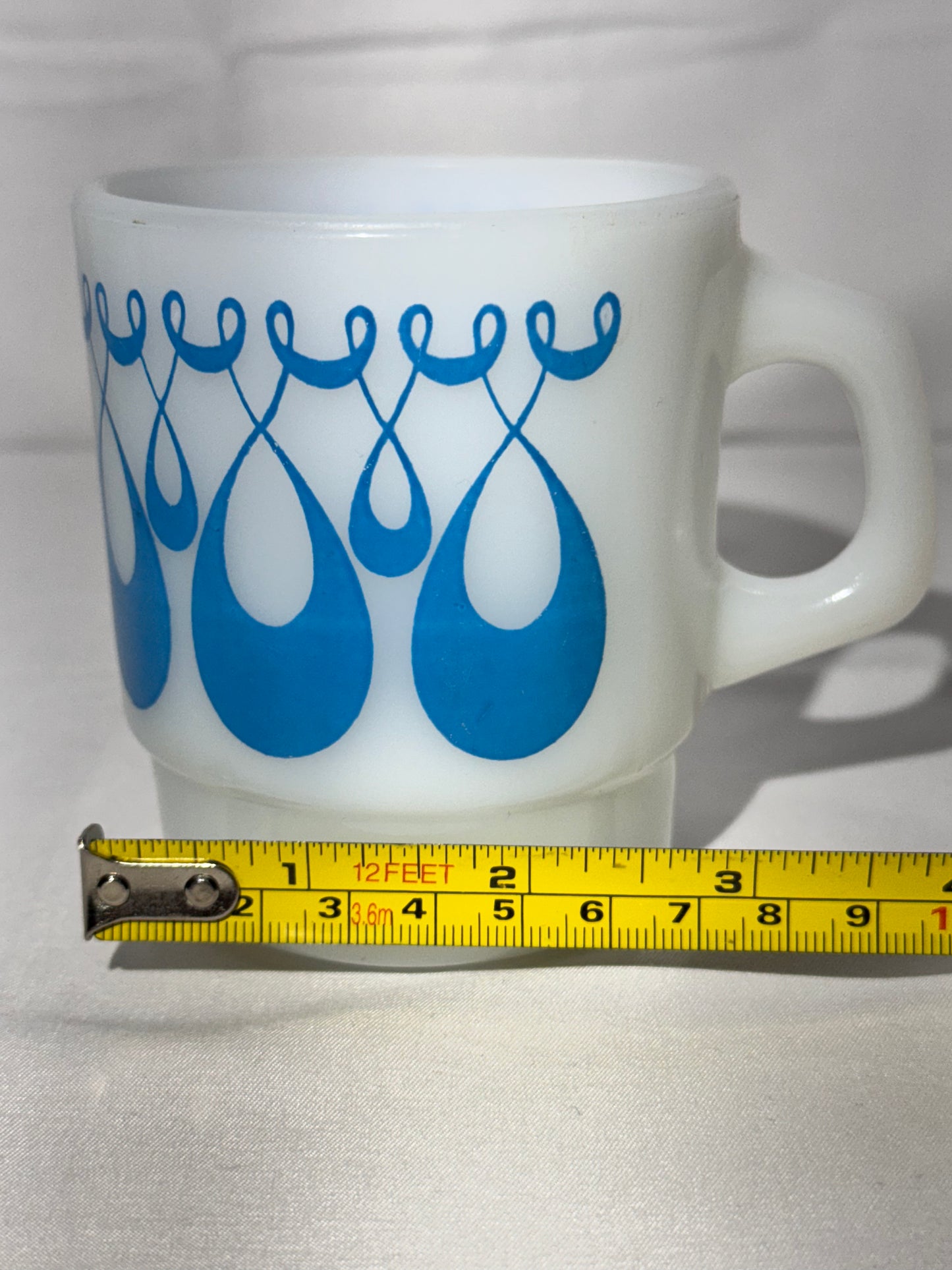 MCM - Anchor Hocking - Mug - Blue Loop - 42- ovenproof- made in USA
