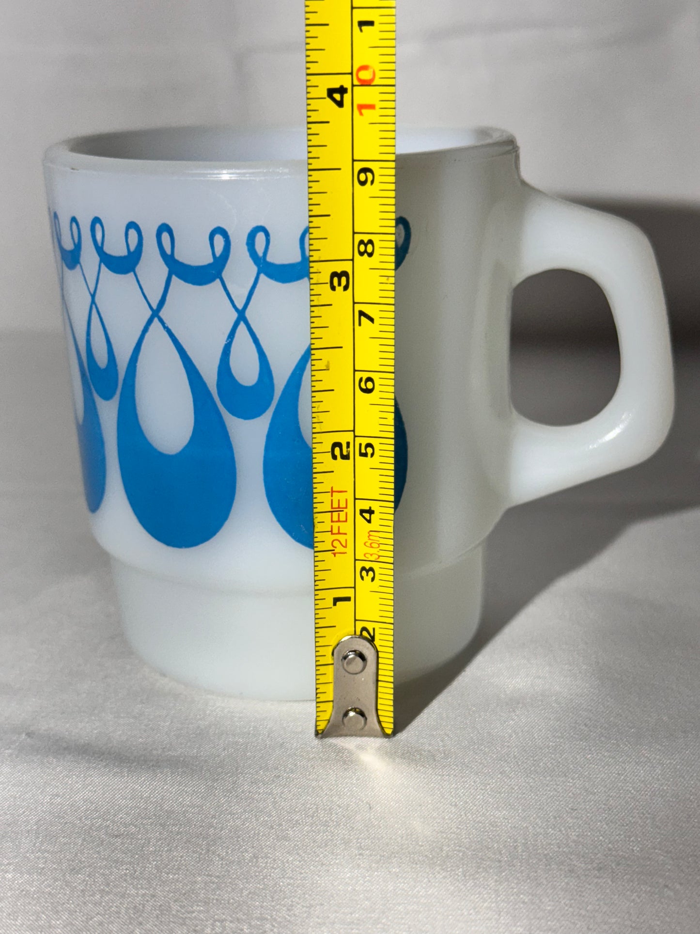 MCM - Anchor Hocking - Mug - Blue Loop - 42- ovenproof- made in USA