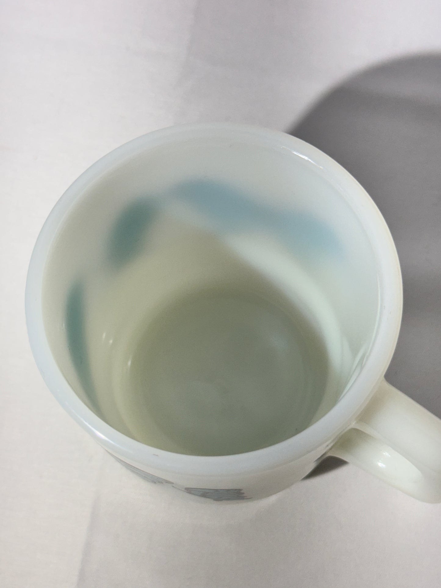 MCM - Anchor Hocking - Mug - Blue butterfly - 312- ovenproof- made in USA