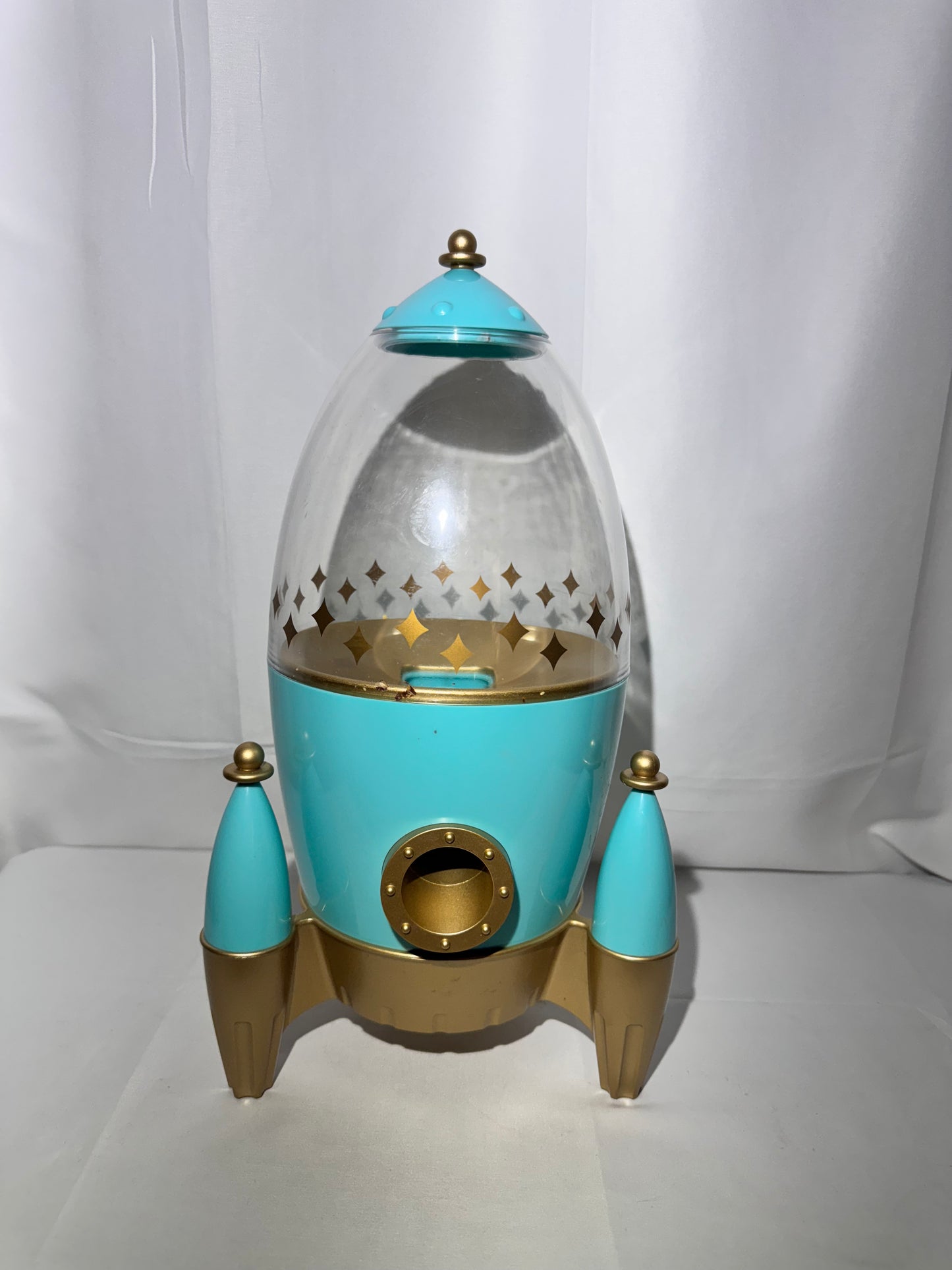 FAO Schwarz - atomic rocket candy dispenser- teal - Display