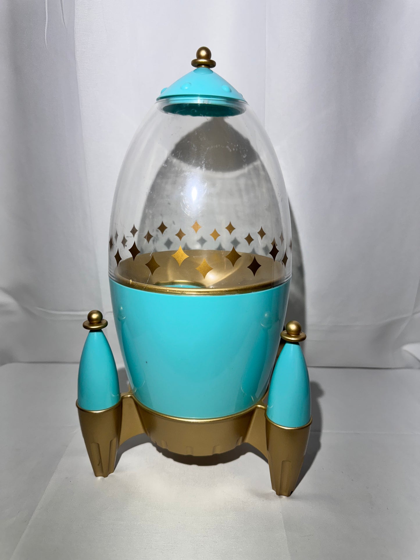 FAO Schwarz - atomic rocket candy dispenser- teal - Display