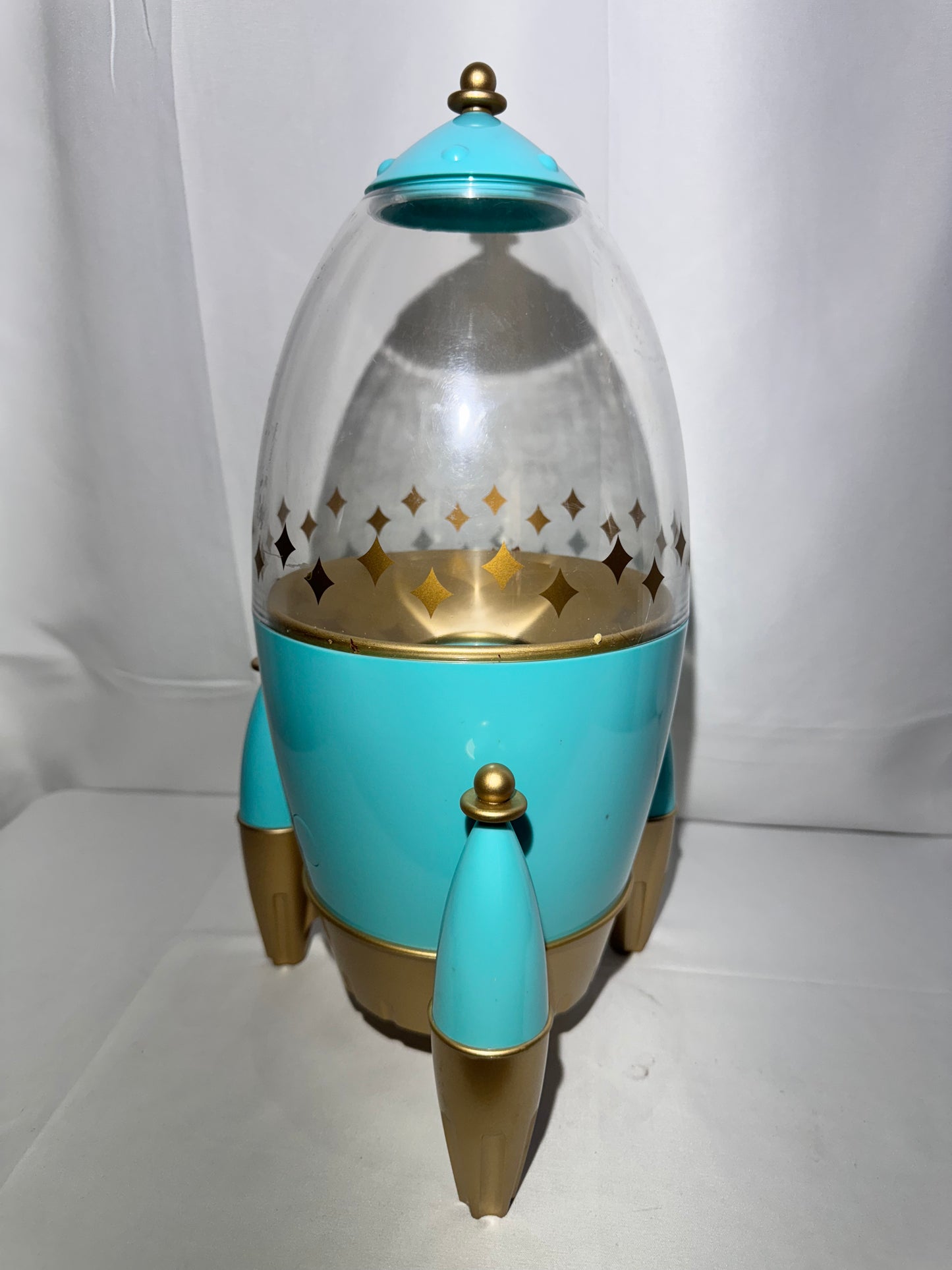 FAO Schwarz - atomic rocket candy dispenser- teal - Display