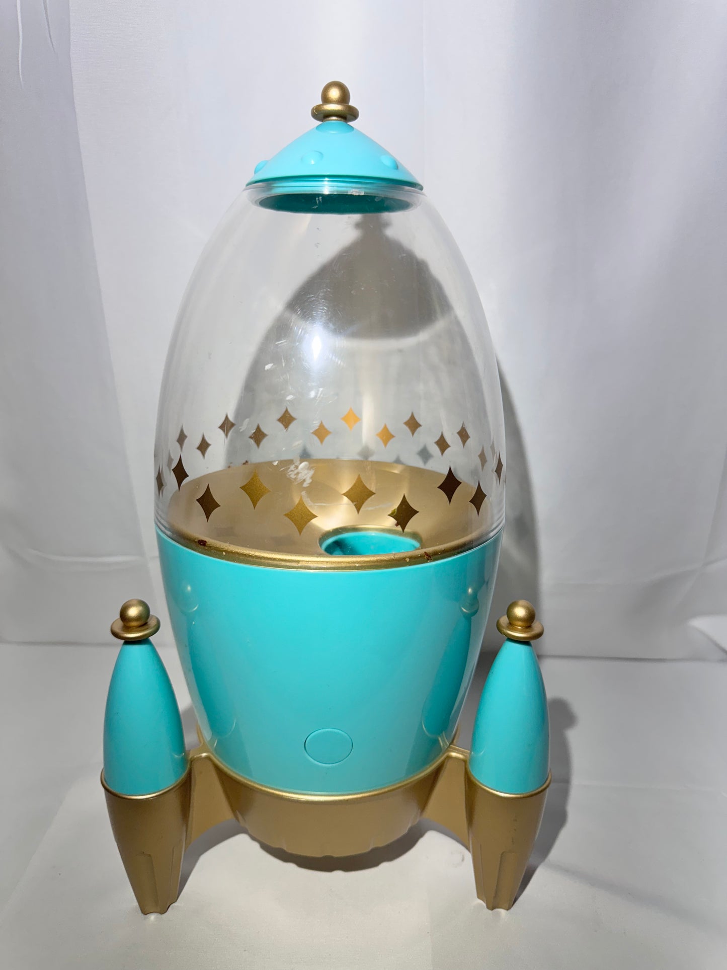 FAO Schwarz - atomic rocket candy dispenser- teal - Display