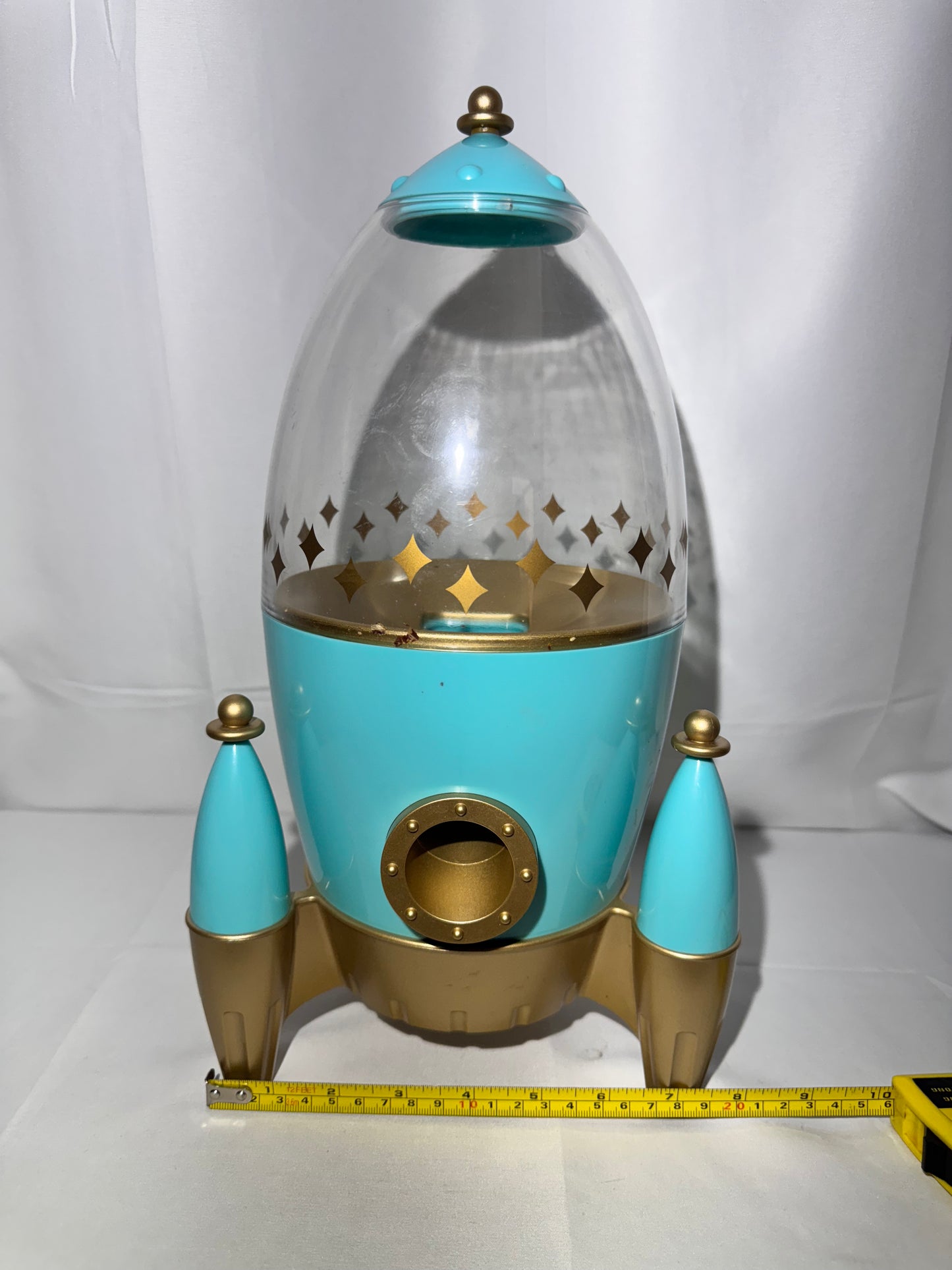 FAO Schwarz - atomic rocket candy dispenser- teal - Display