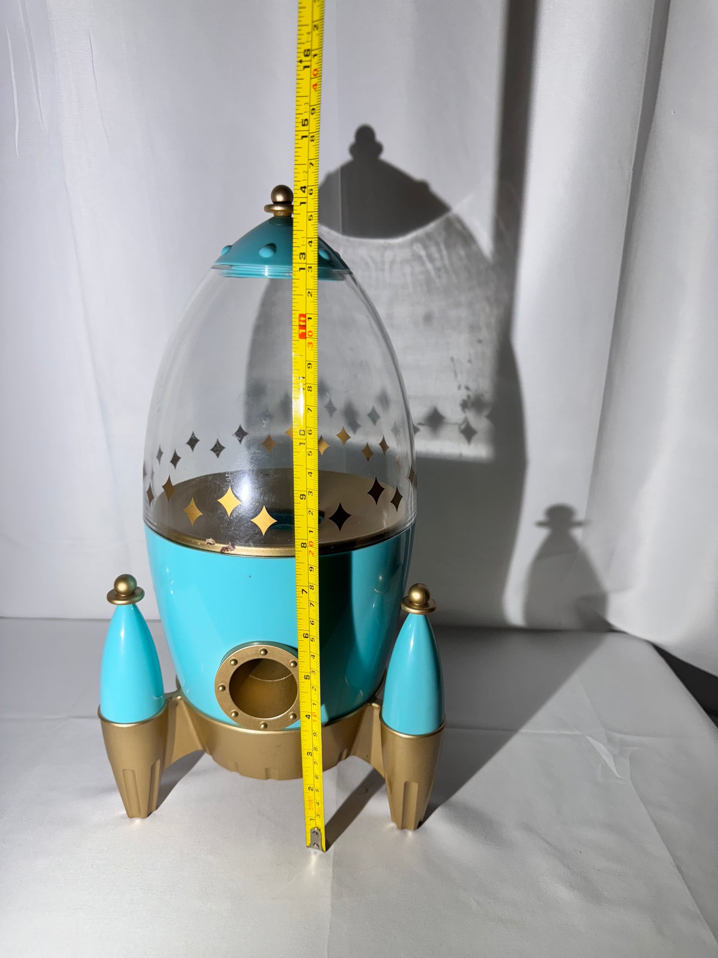 FAO Schwarz - atomic rocket candy dispenser- teal - Display